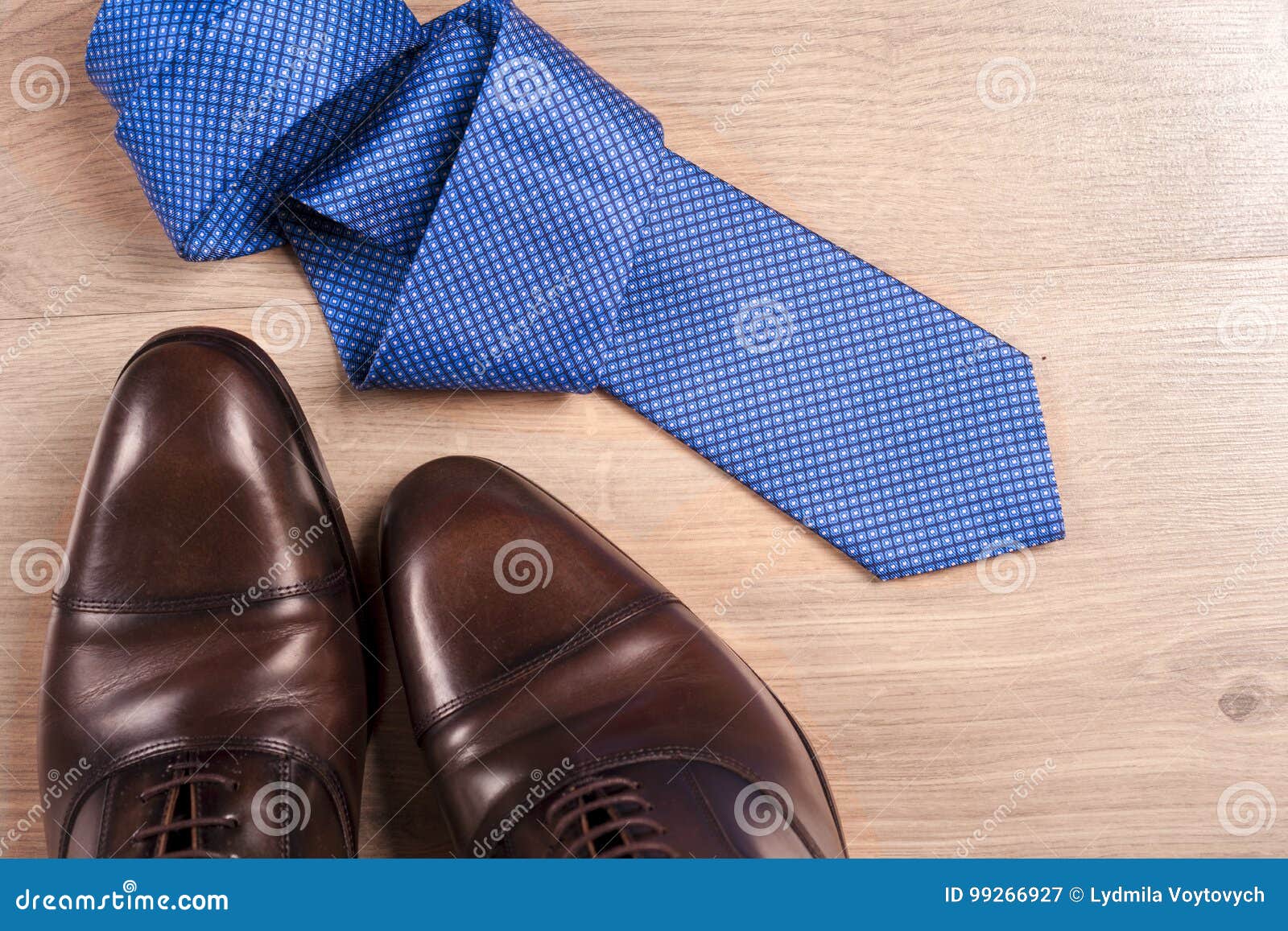 Men`s Accessories Men`s Shoes, Tie on a Wooden Background. Classic Men ...