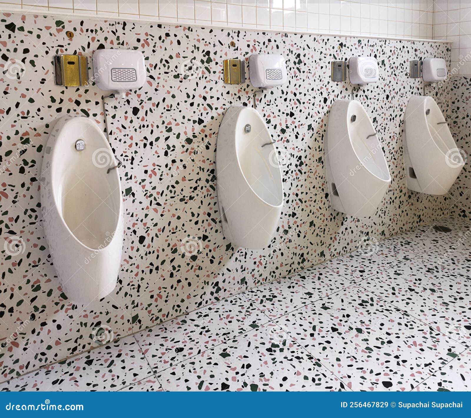 Men`s Bathroom with Beautiful Tile Patterns Stock Image Image of
