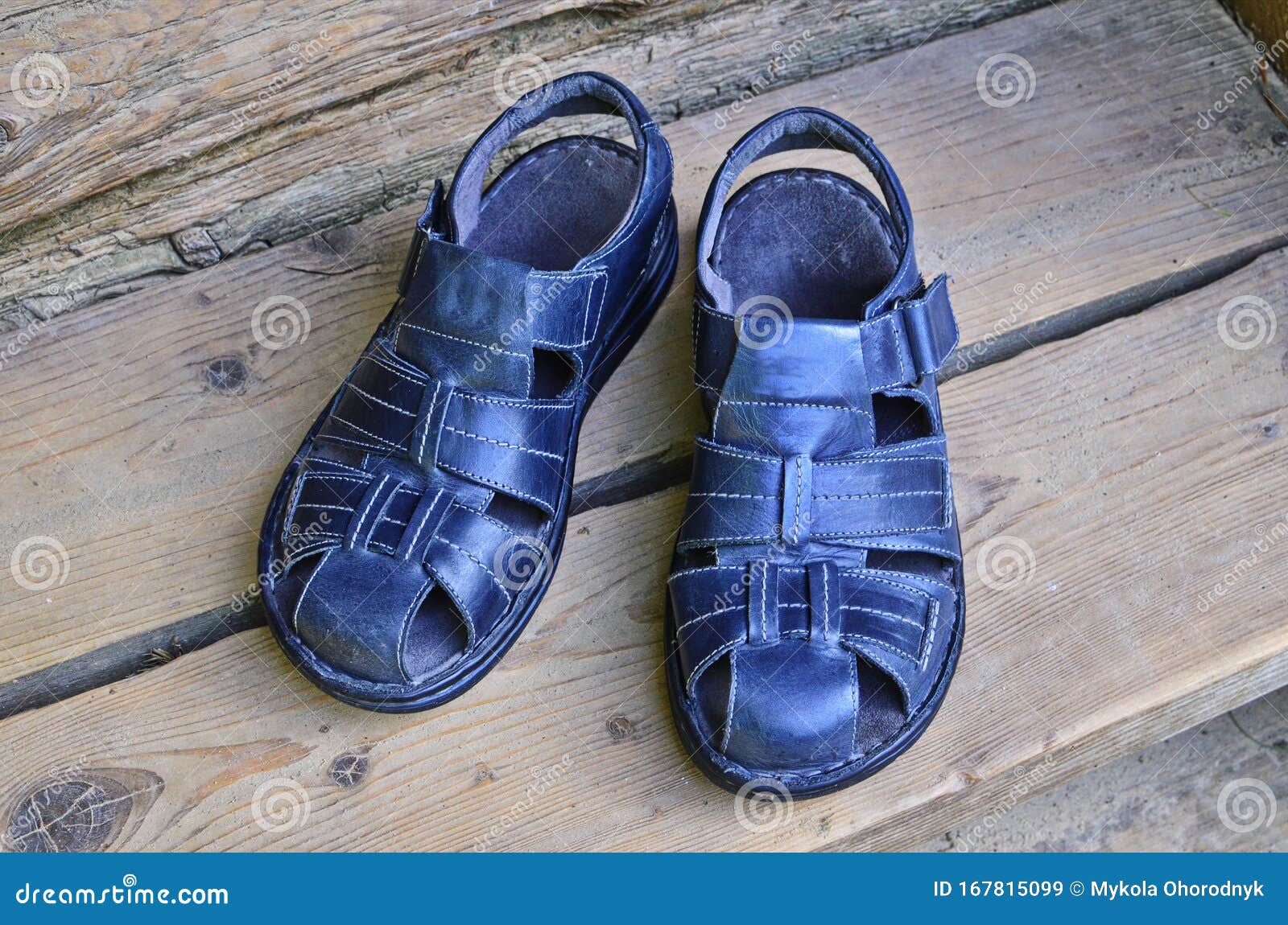 Men`s Leather Sandals - Casual Style Stock Image - Image of design ...