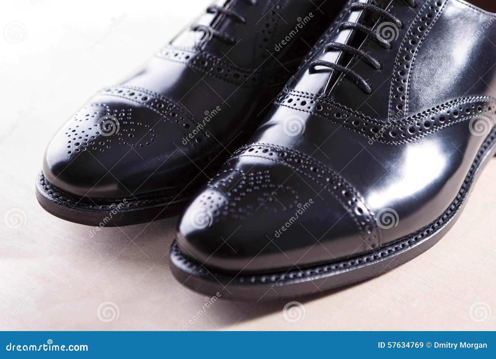 Men S Black Semi-Brogue Laced Oxfords Shoes. Diagonal Compositio Stock ...