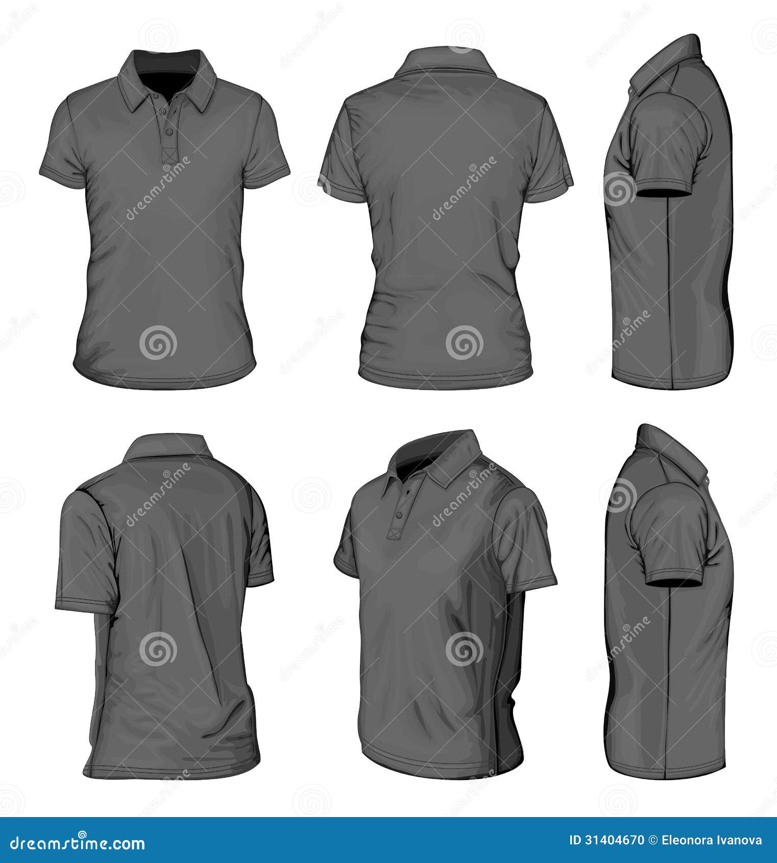 Download Men's Black Short Sleeve Polo-shirt Stock Vector ...