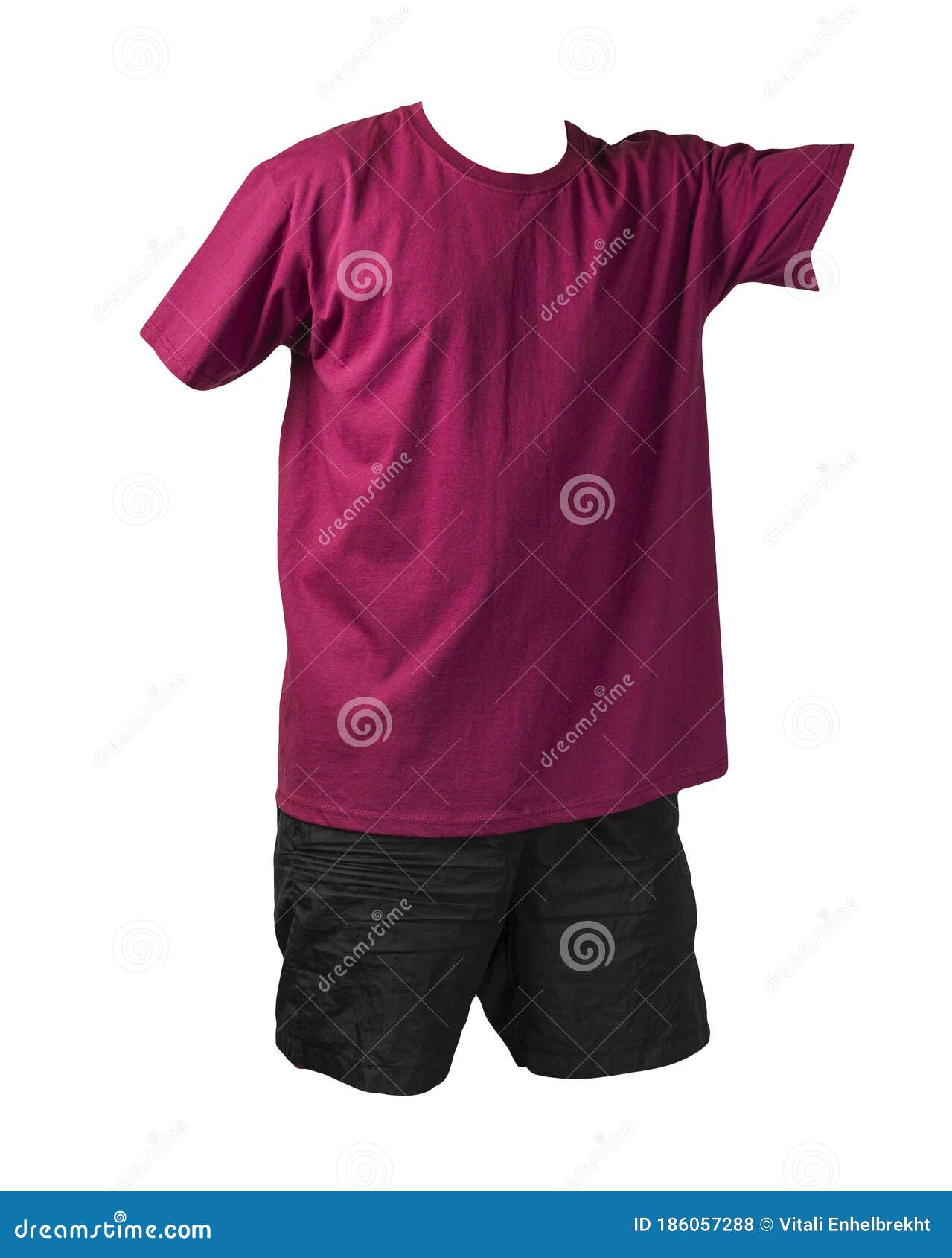 Men`s Sports Shorts and T-shirt Isolated on White Background Stock ...