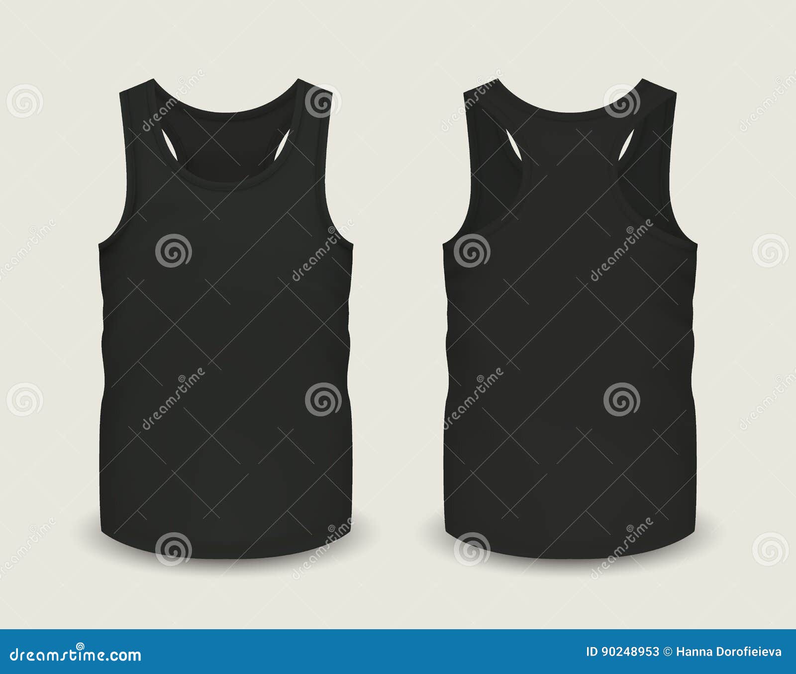 Download Men`s Black Tank Top Without Sleeves In Front And Back ...