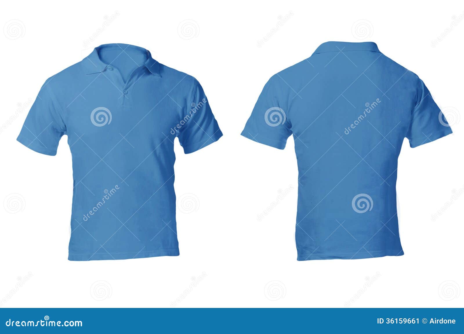 Men's Blank Blue Polo Shirt Template Stock Image - Image: 36159661