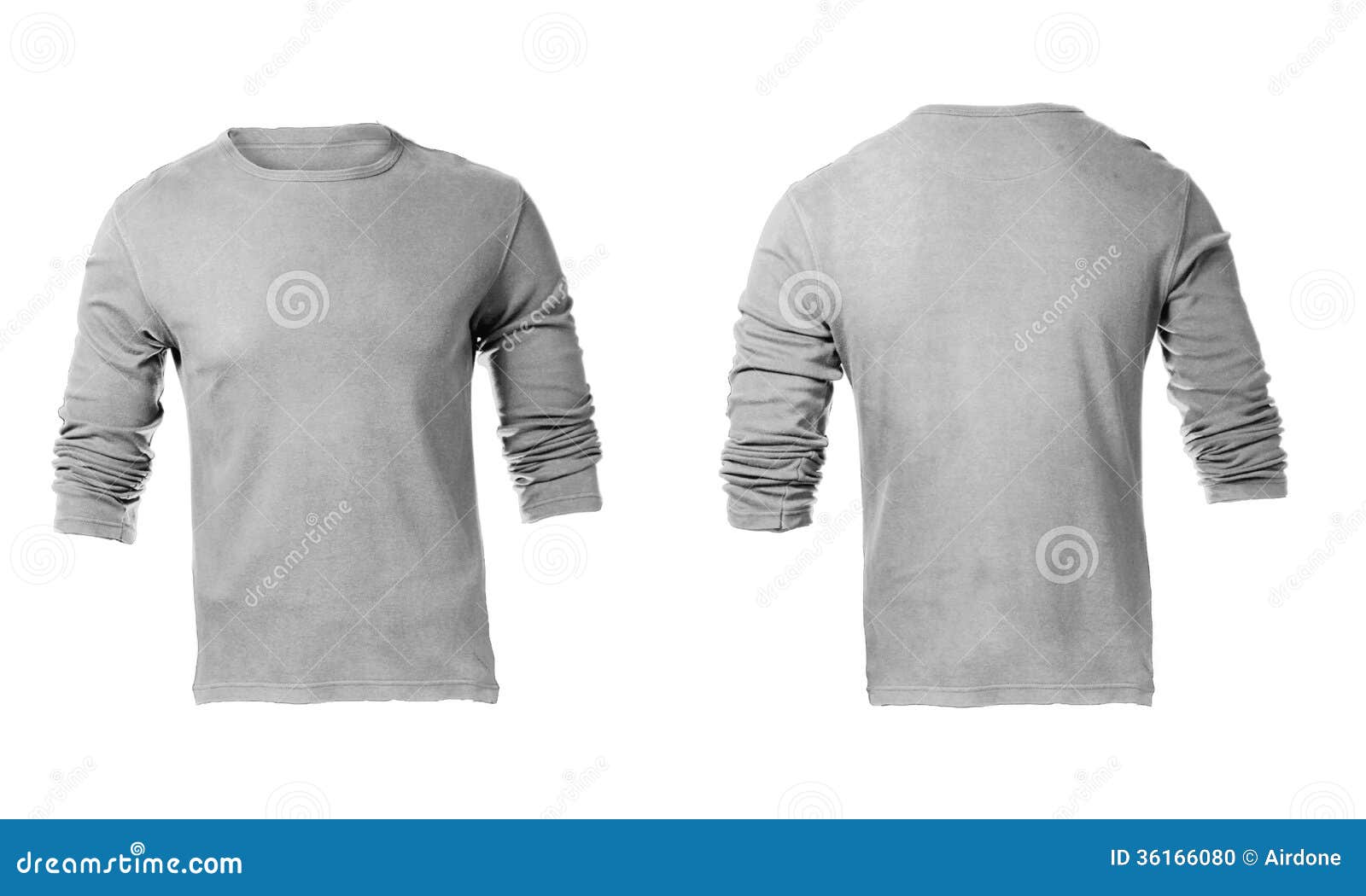 Men S Blank Grey Long Sleeved Shirt Template Stock Photo - Image of ...