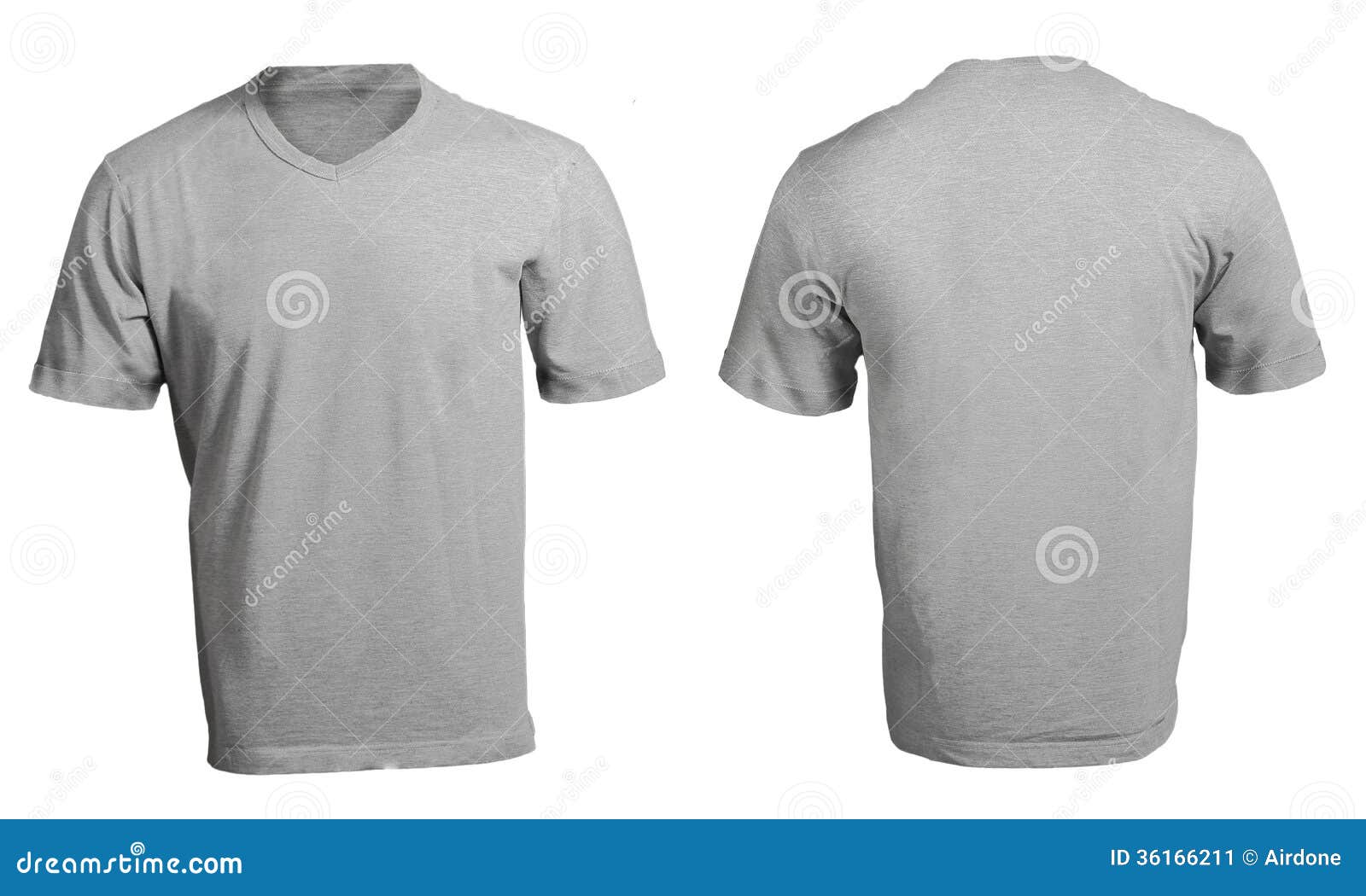 Download Men's Blank Grey V-Neck Shirt Template Stock Image - Image ...