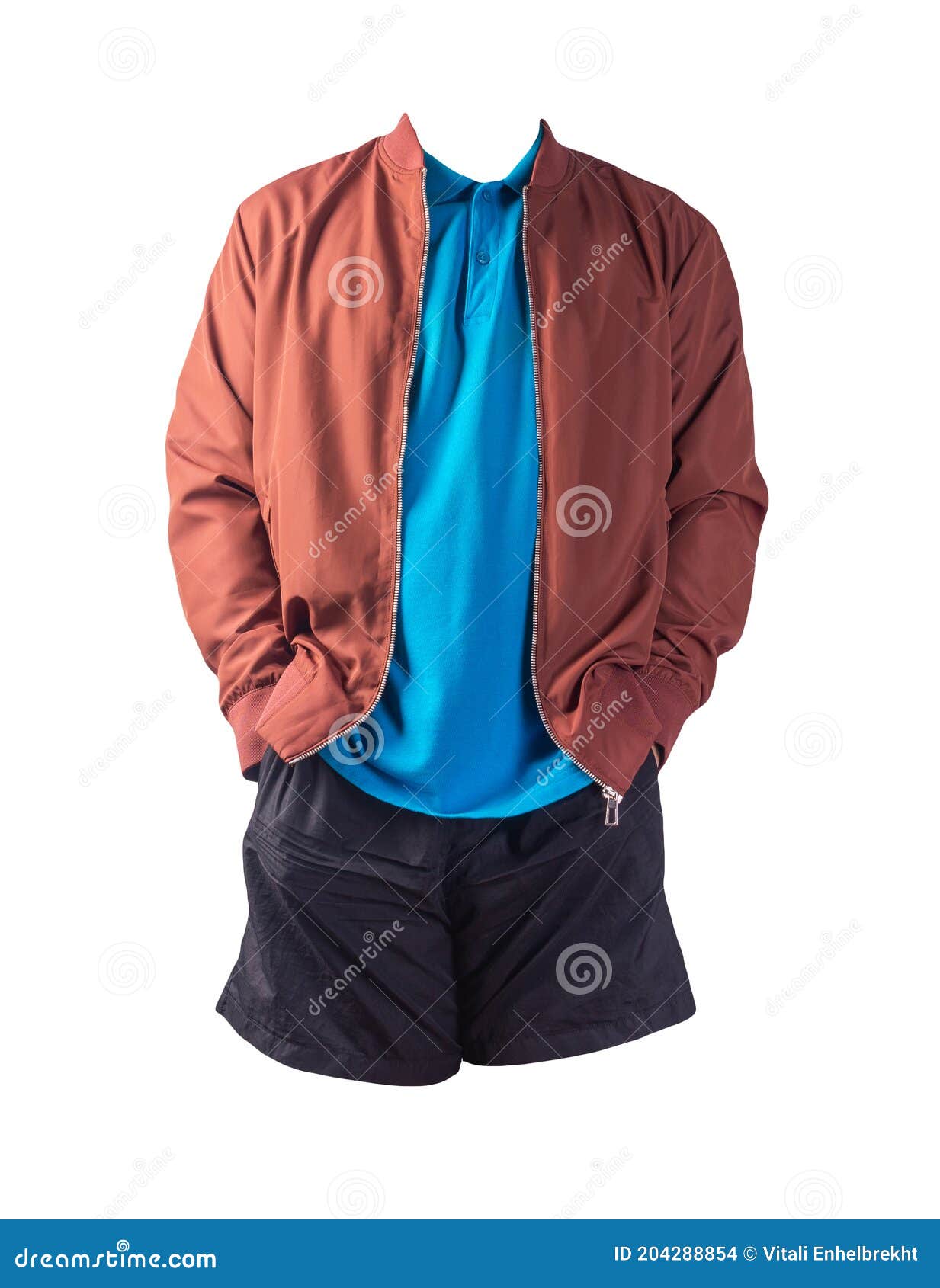 bomber jacket and shorts