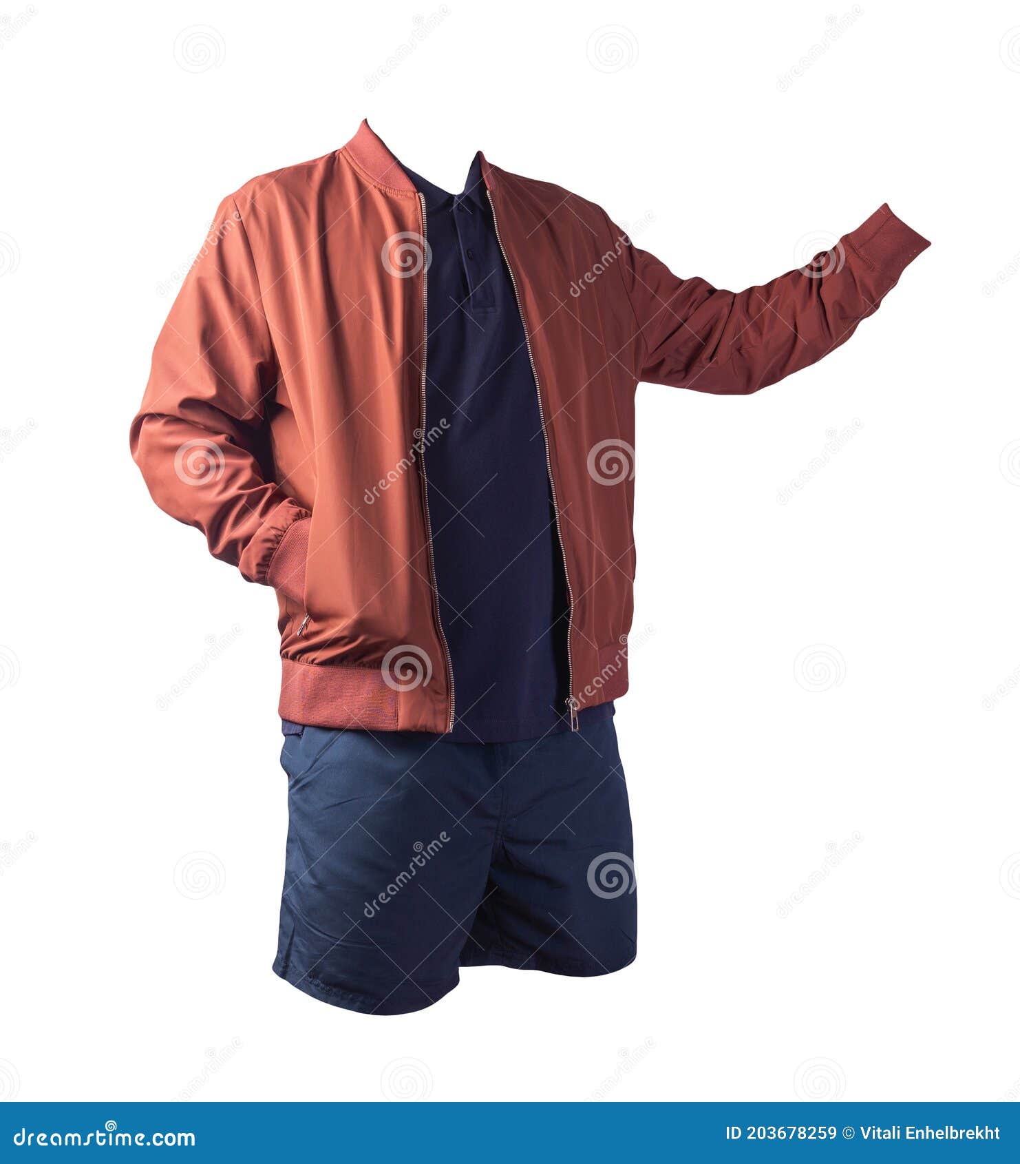 polo shirt and bomber jacket