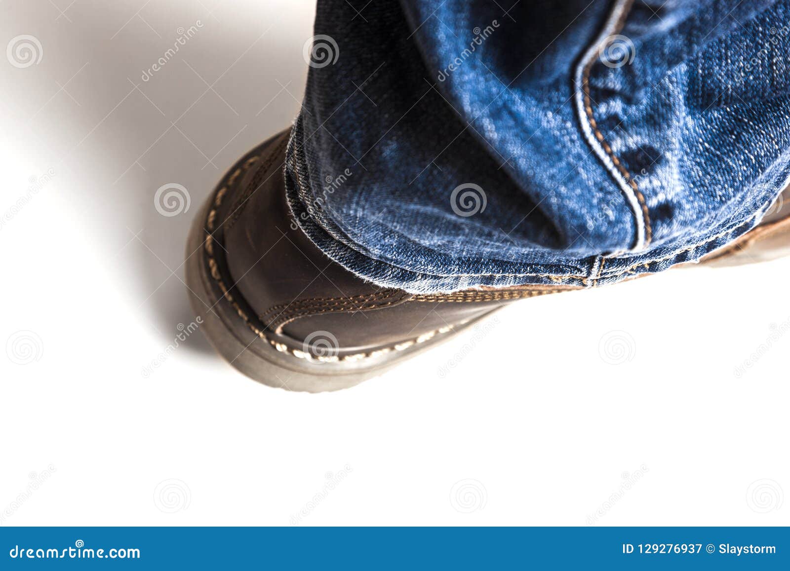 Men`s Brown Boots and Blue Jeans Isolated Stock Image Image of concept, lifestyle 129276937