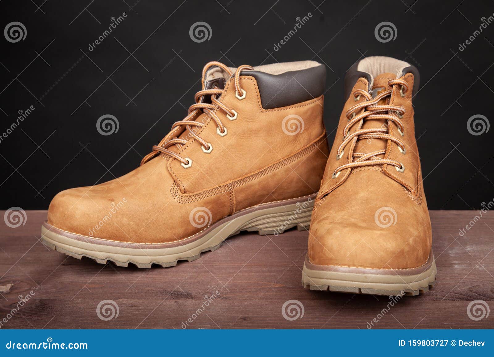 Men`s Brown Leather Boots. Stylish Winter Shoes Stock Image - Image of ...