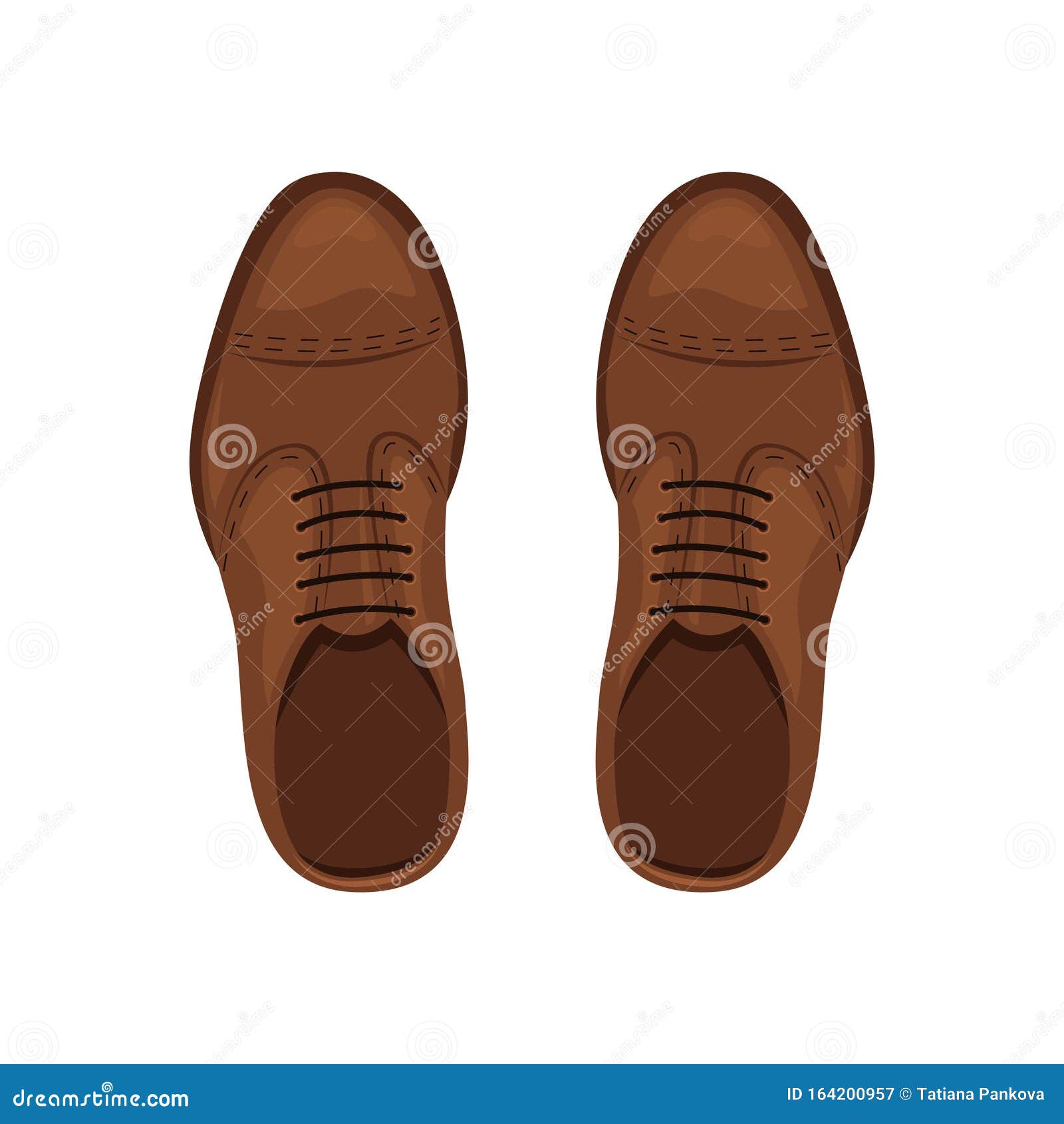 Men`s Brown Leather Shoes. the View from the Top Stock Vector ...