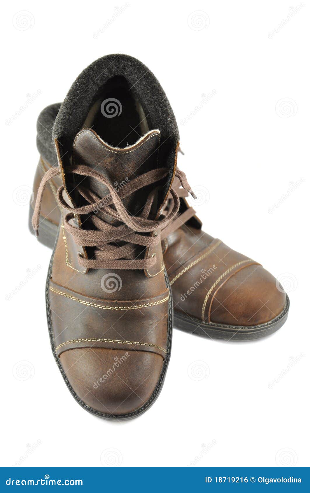 Men s brown shoes isolated stock photo. Image of boots - 18719216