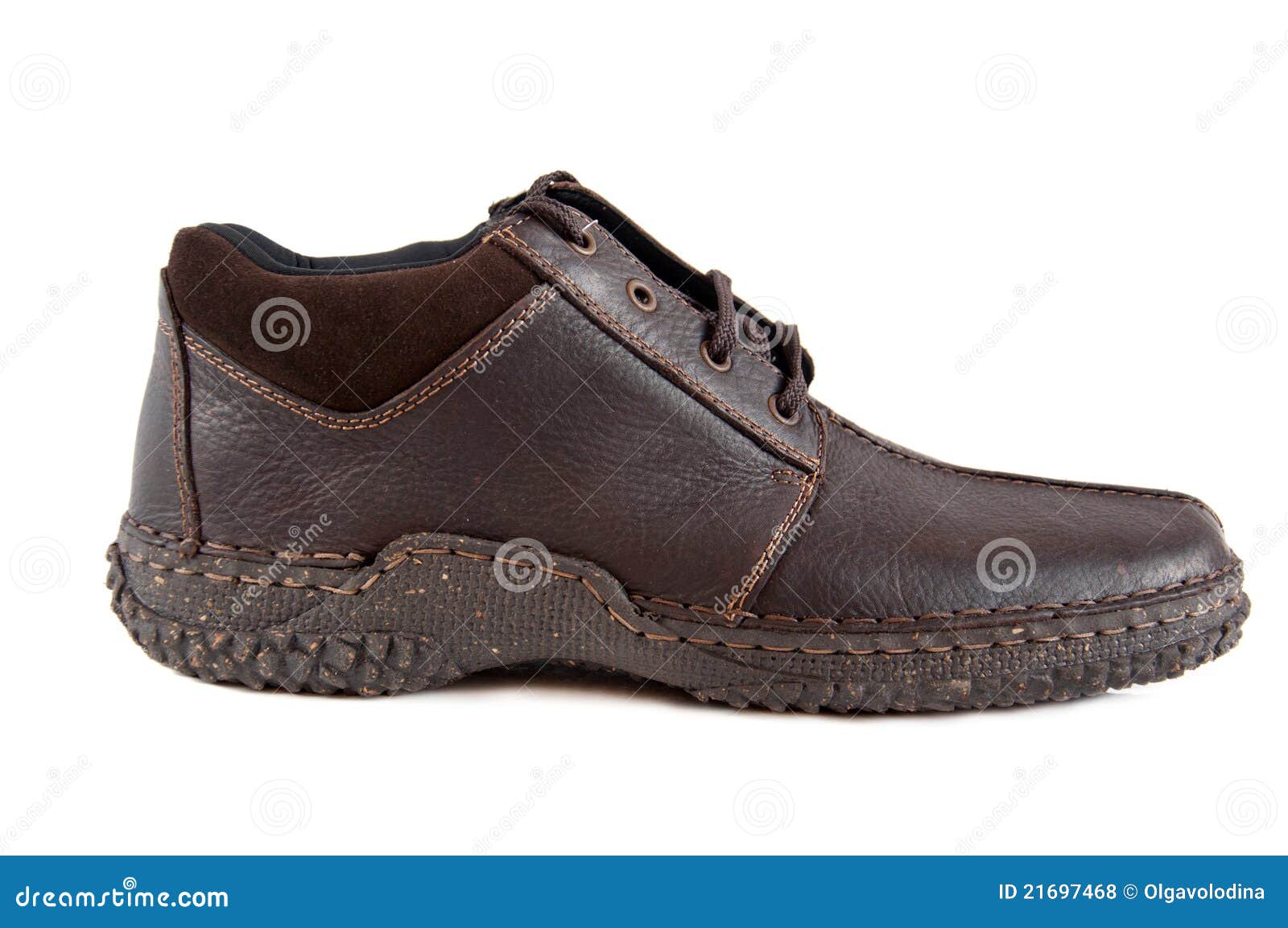 Men S Brown Shoes Isolated on White Stock Photo - Image of leather ...