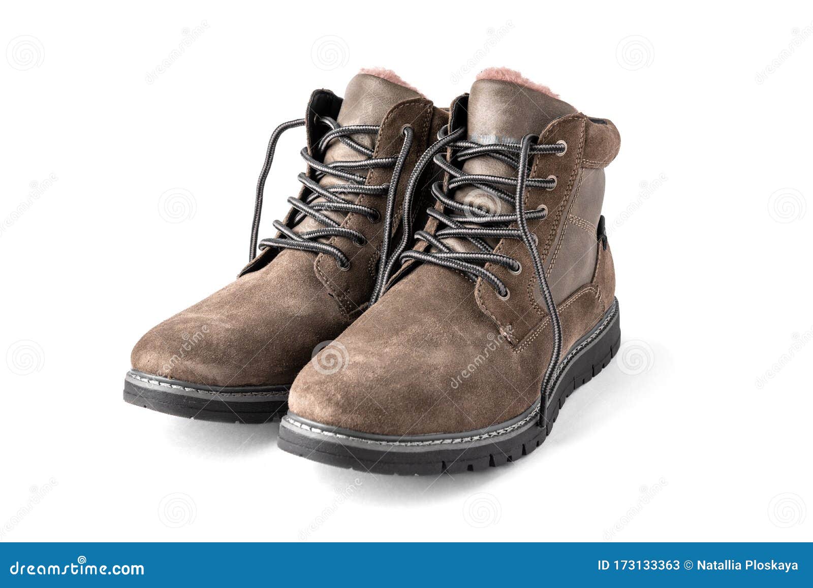 Men`s brown winter shoes . stock image. Image of foot - 173133363