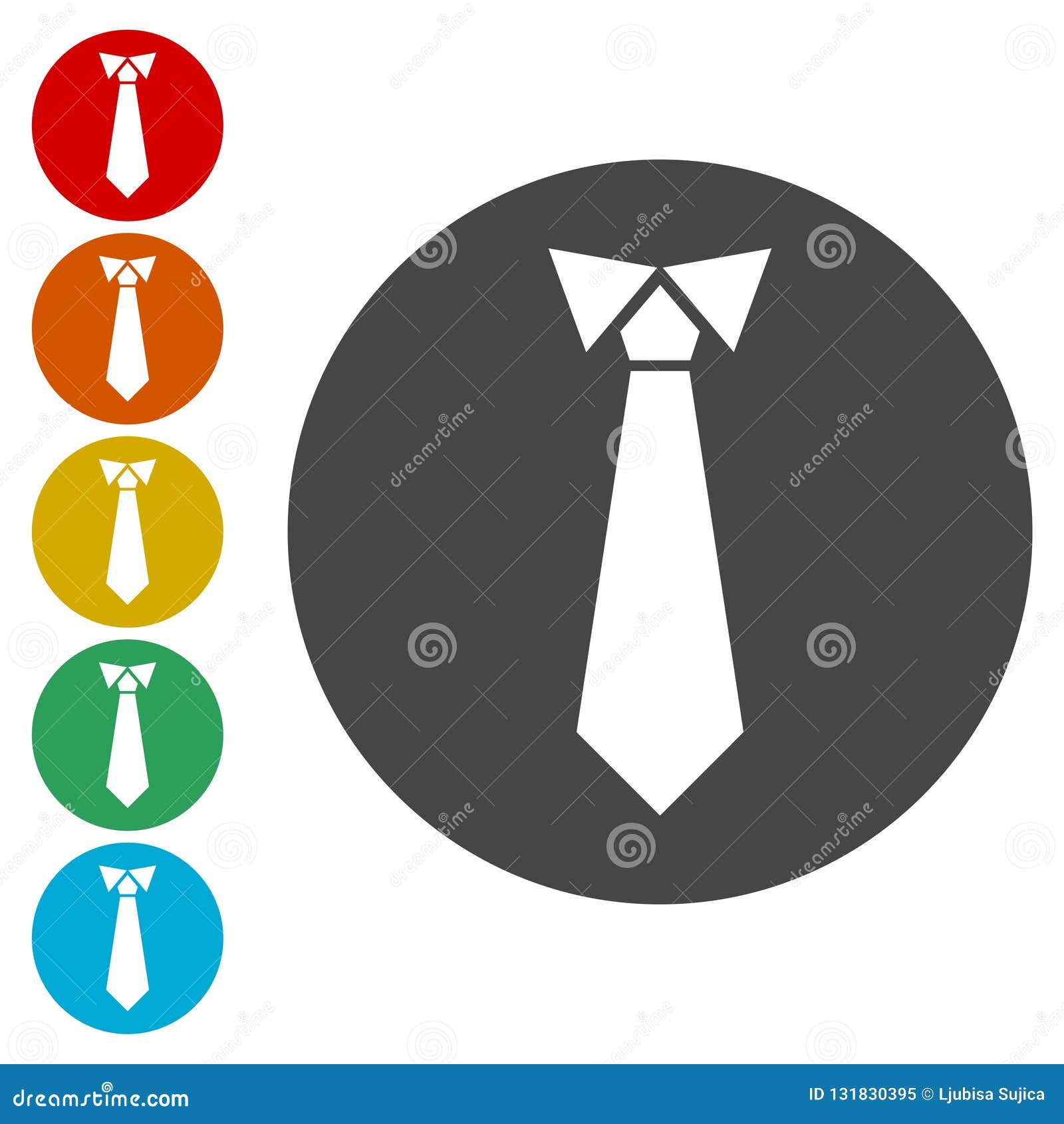 Download Men`s Business Tie Icon Vector With Color Variations Stock ...