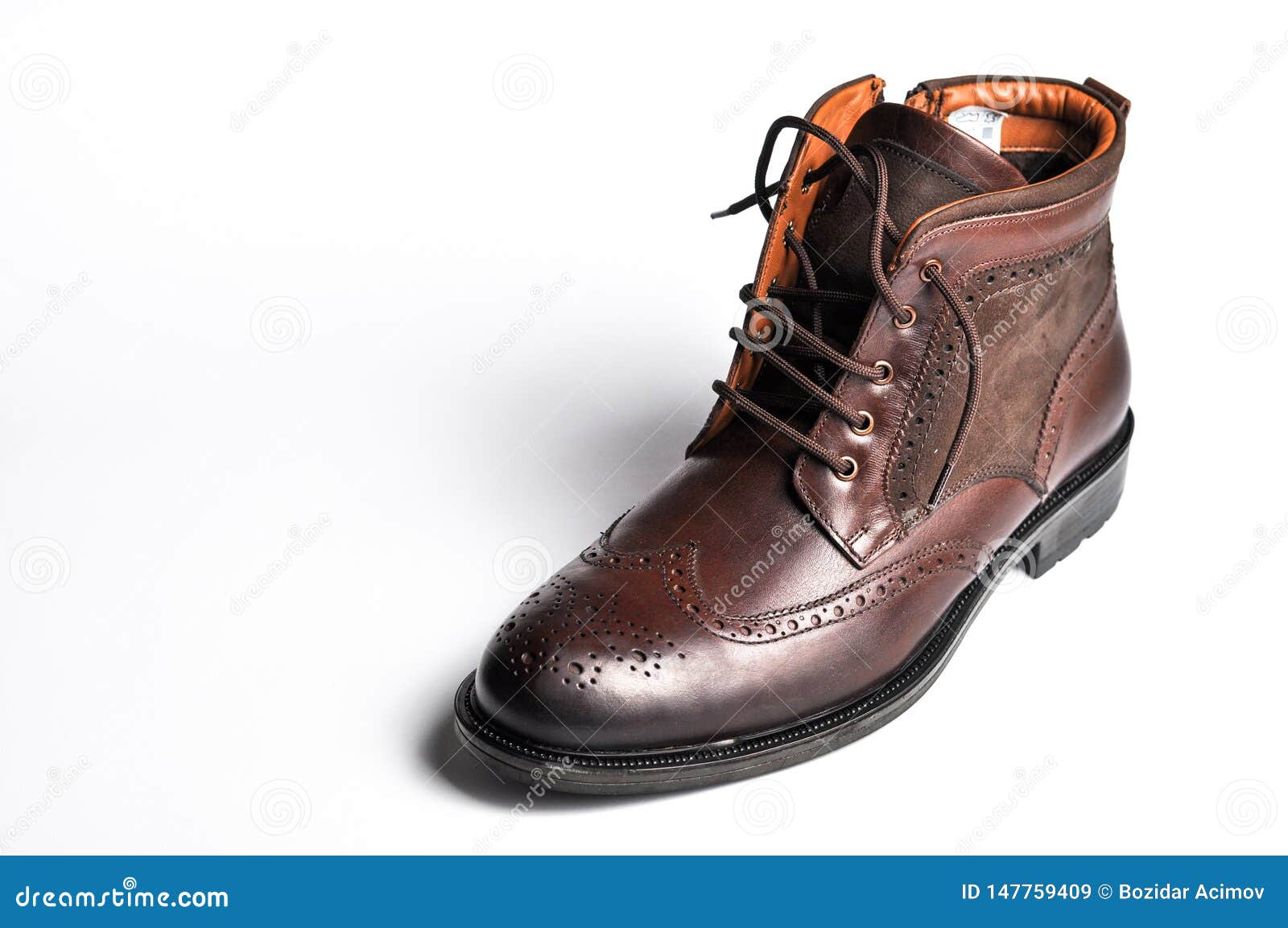 Men S Classic Brown Deep Shoes Isolated on White Background. Modern Men ...