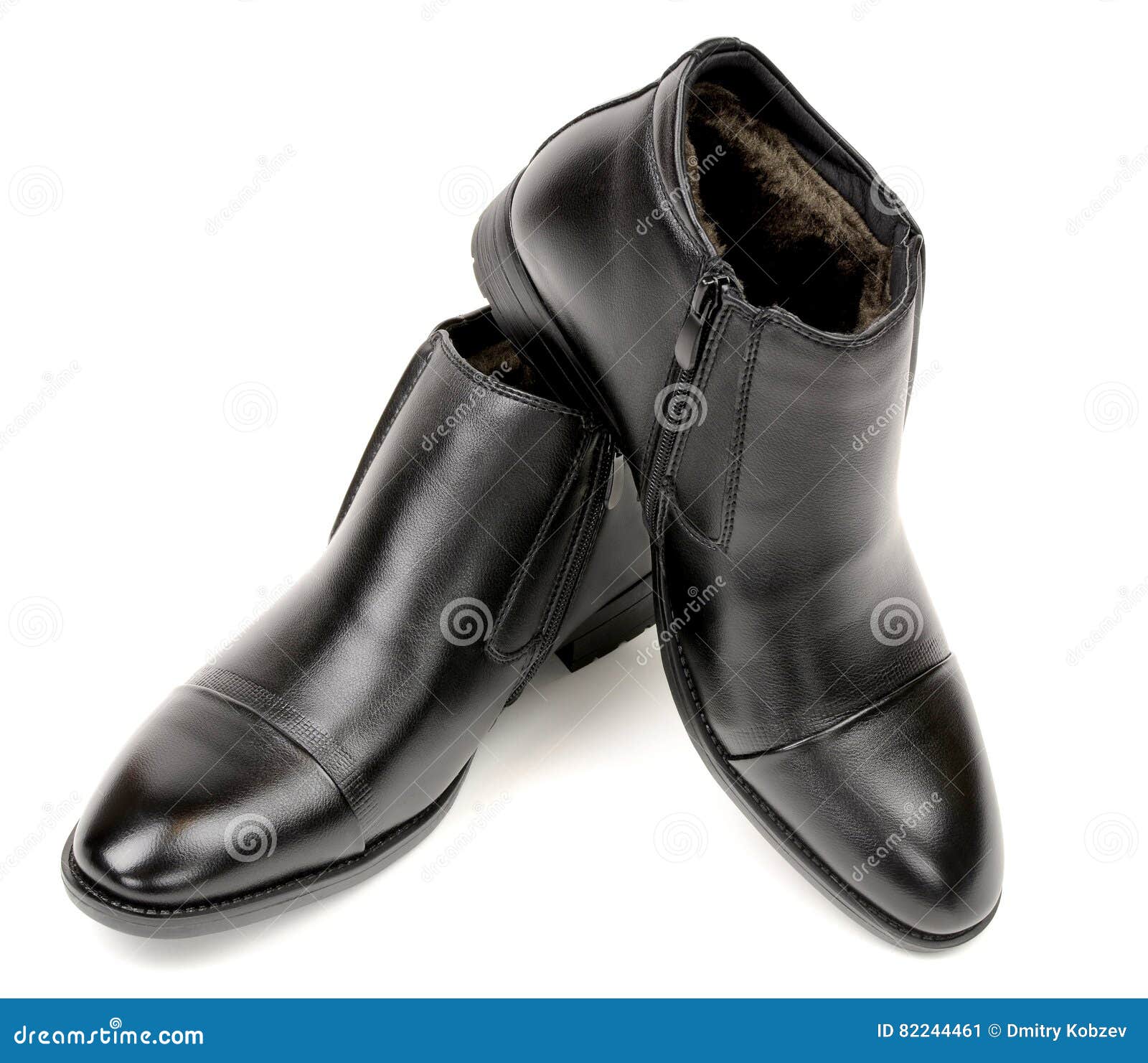 Men`s Classic Winter Boots on a White Background Stock Image - Image of ...