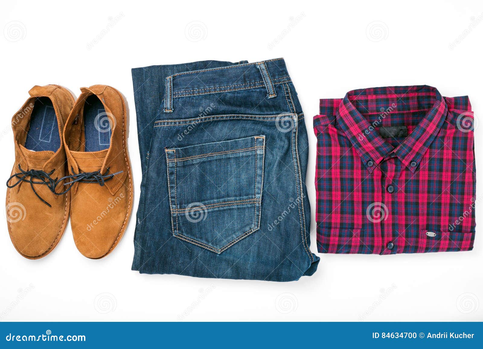 Men`s Clothes Collage with Shirt, Jeans and Shoes Stock Photo - Image ...