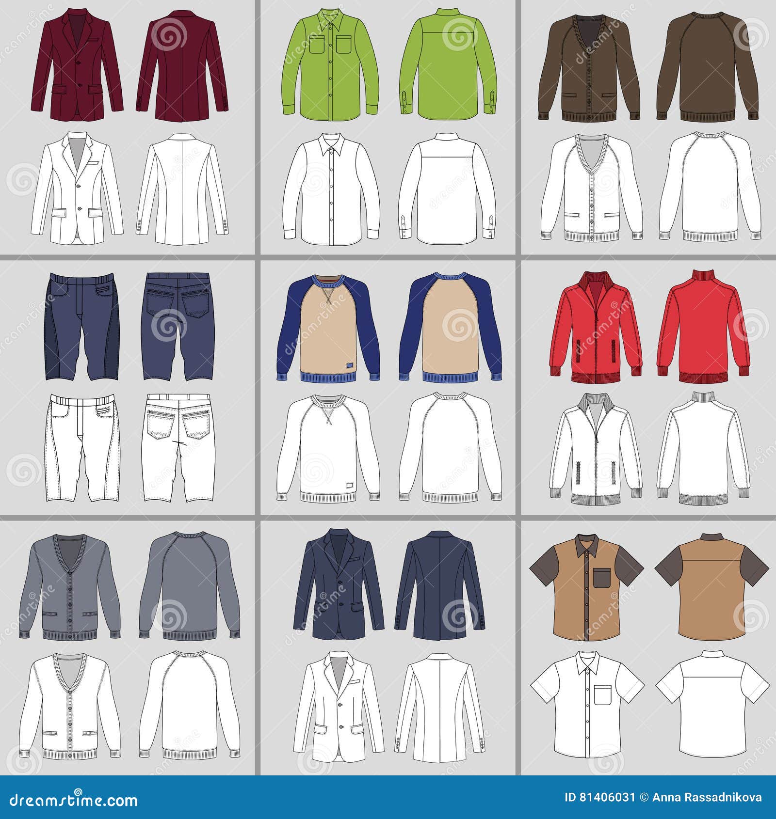 Men`s clothing set stock vector. Illustration of order - 81406031