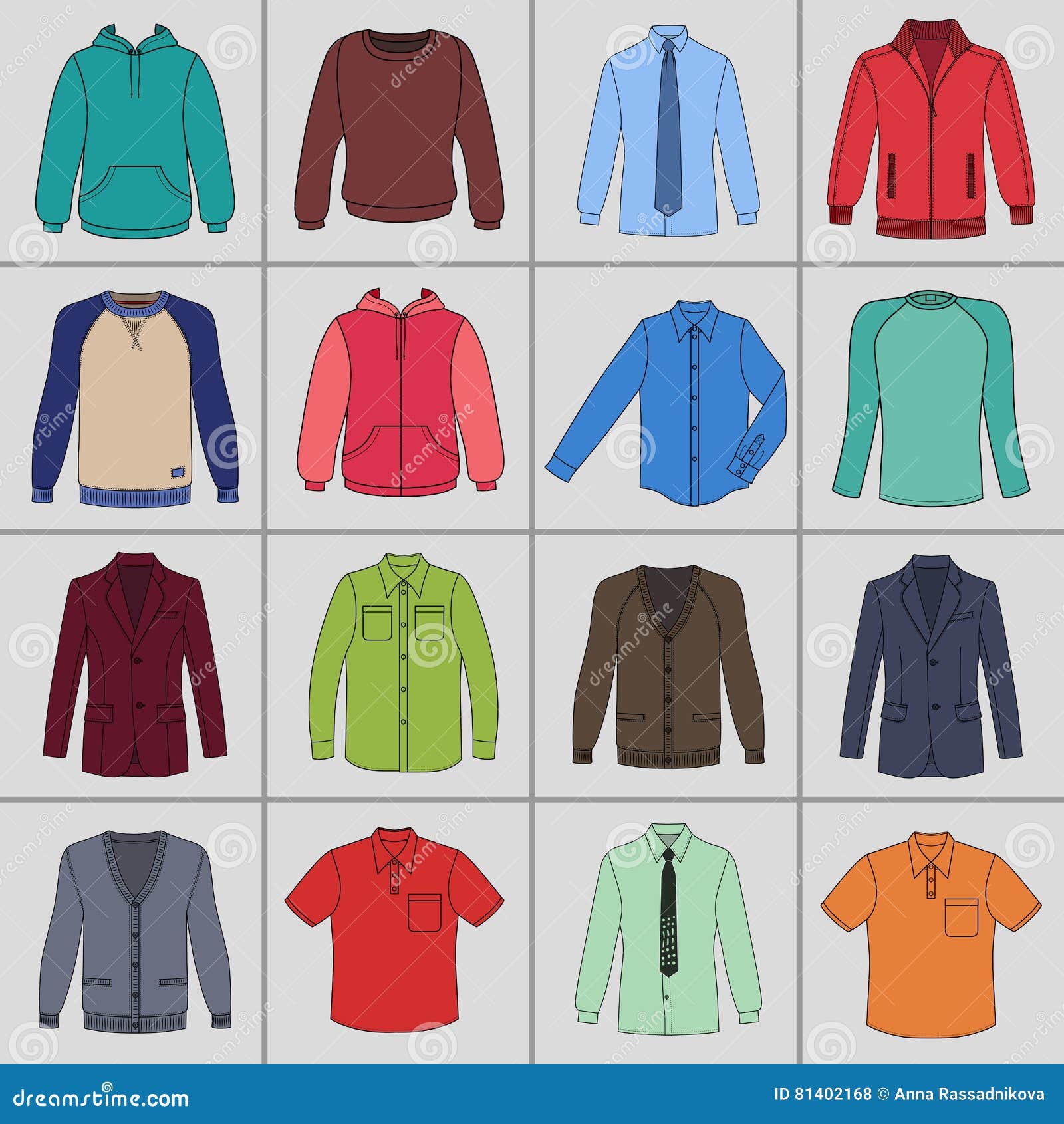 Men`s clothing set stock vector. Illustration of jacket - 81402168