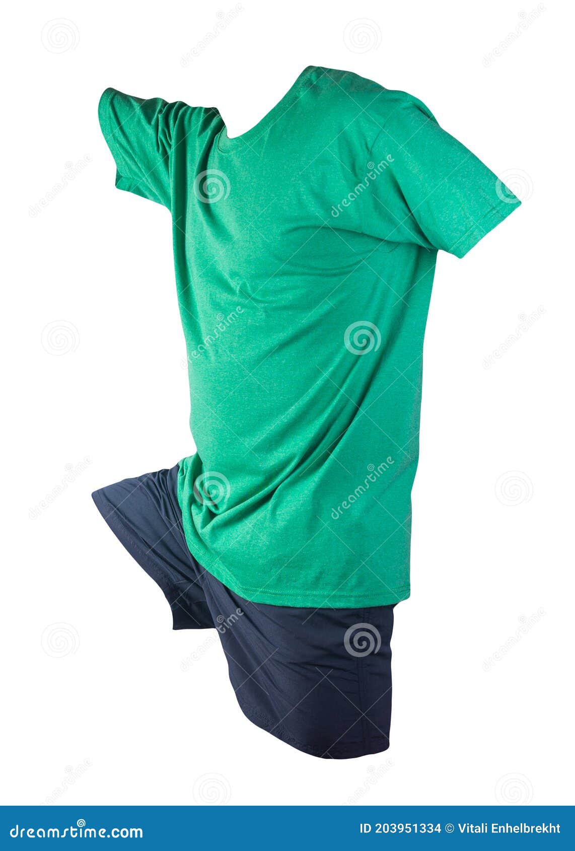 Men`s Sports Shorts and T-shirt Isolated on White Background Stock ...