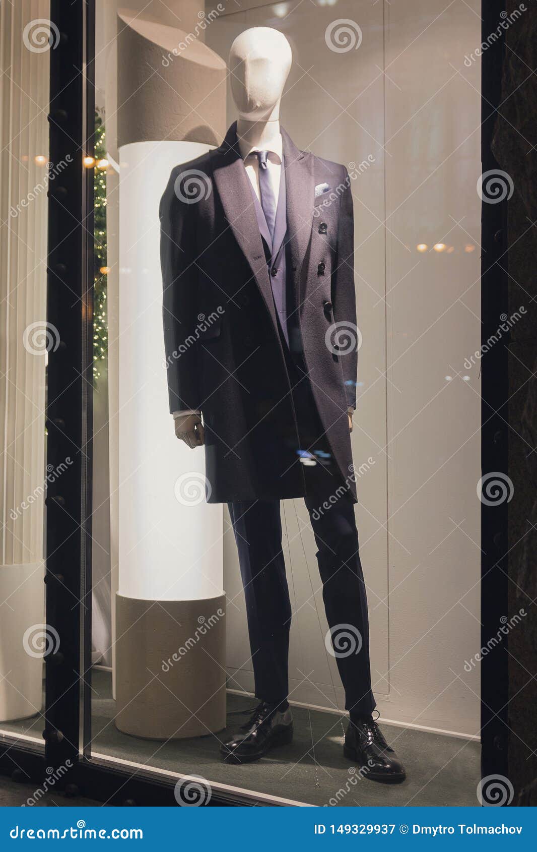 Men`s Dummy in a Suit in a Show-window of Shop Stock Image - Image of ...