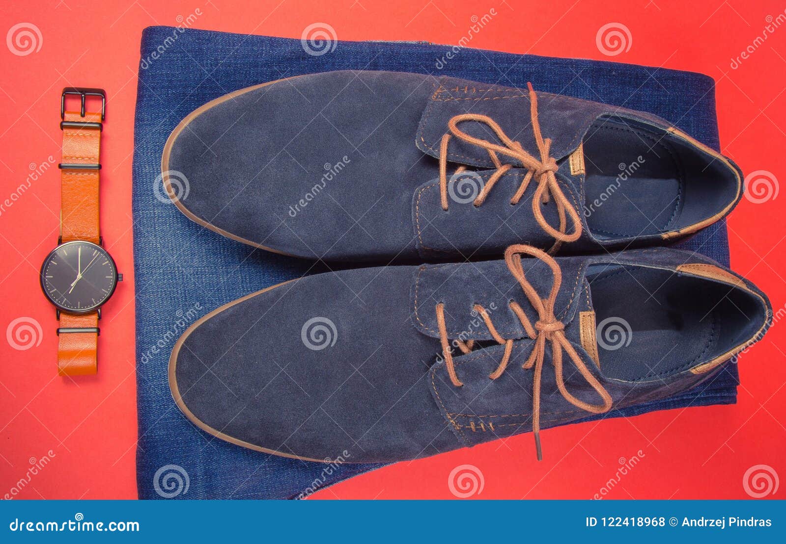 Men`s Fashion. a Pair of Elegant Blue Men`s Shoes. Stock Photo - Image ...