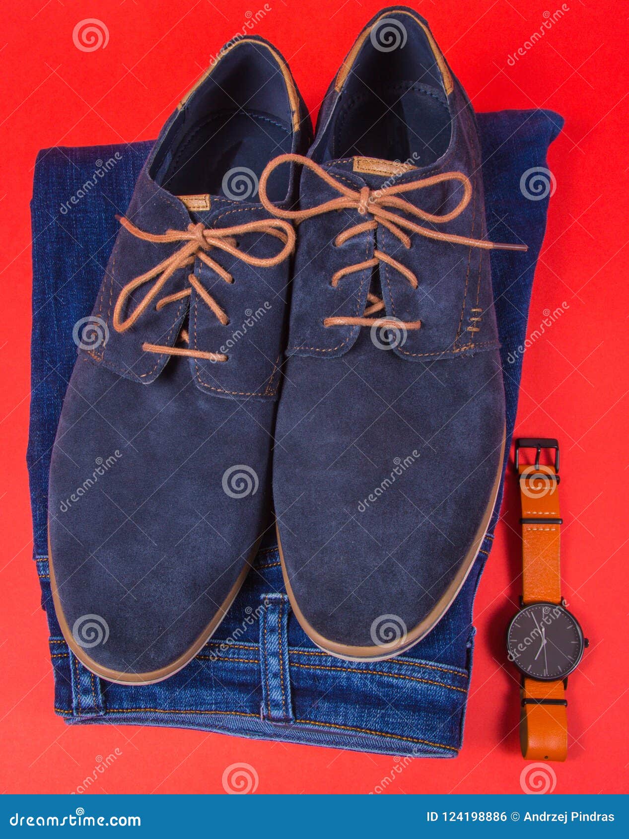 Men`s Fashion. a Pair of Elegant Blue Men`s Shoes. Stock Photo - Image ...