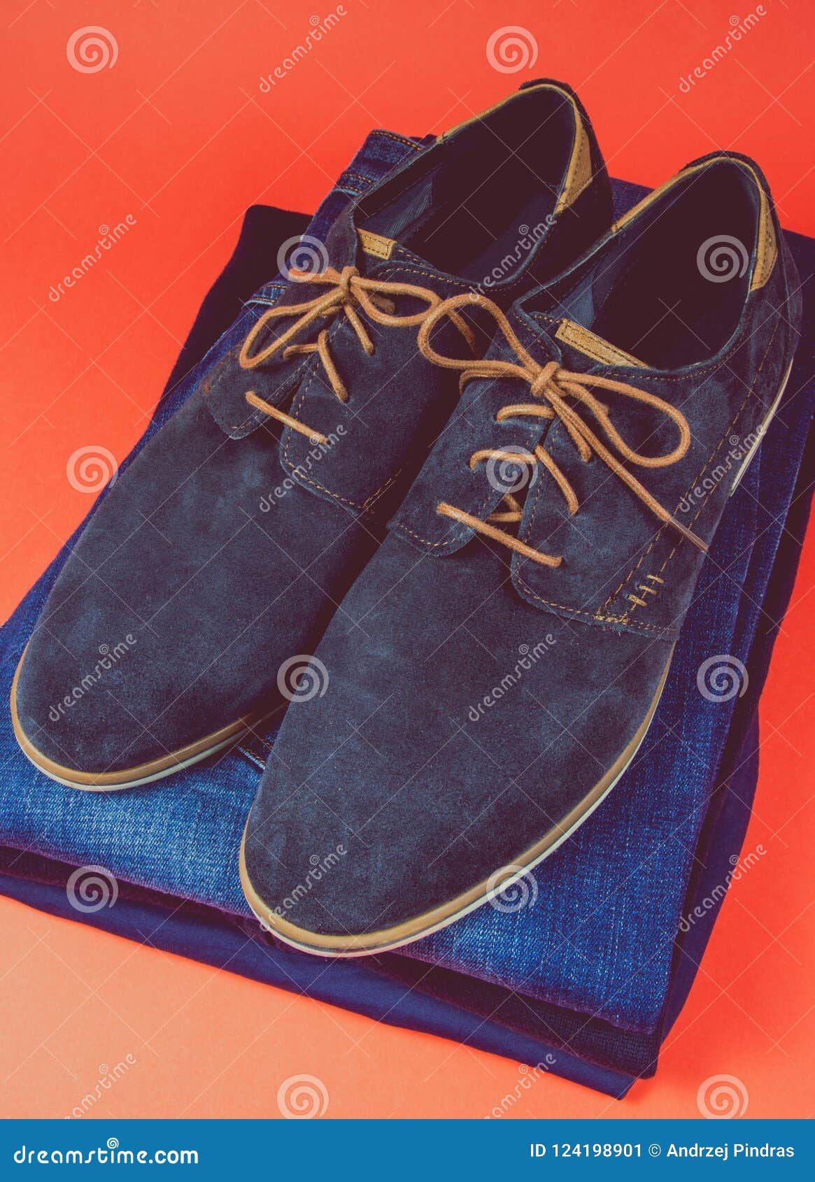 Men`s Fashion. a Pair of Elegant Blue Men`s Shoes. Stock Image - Image ...