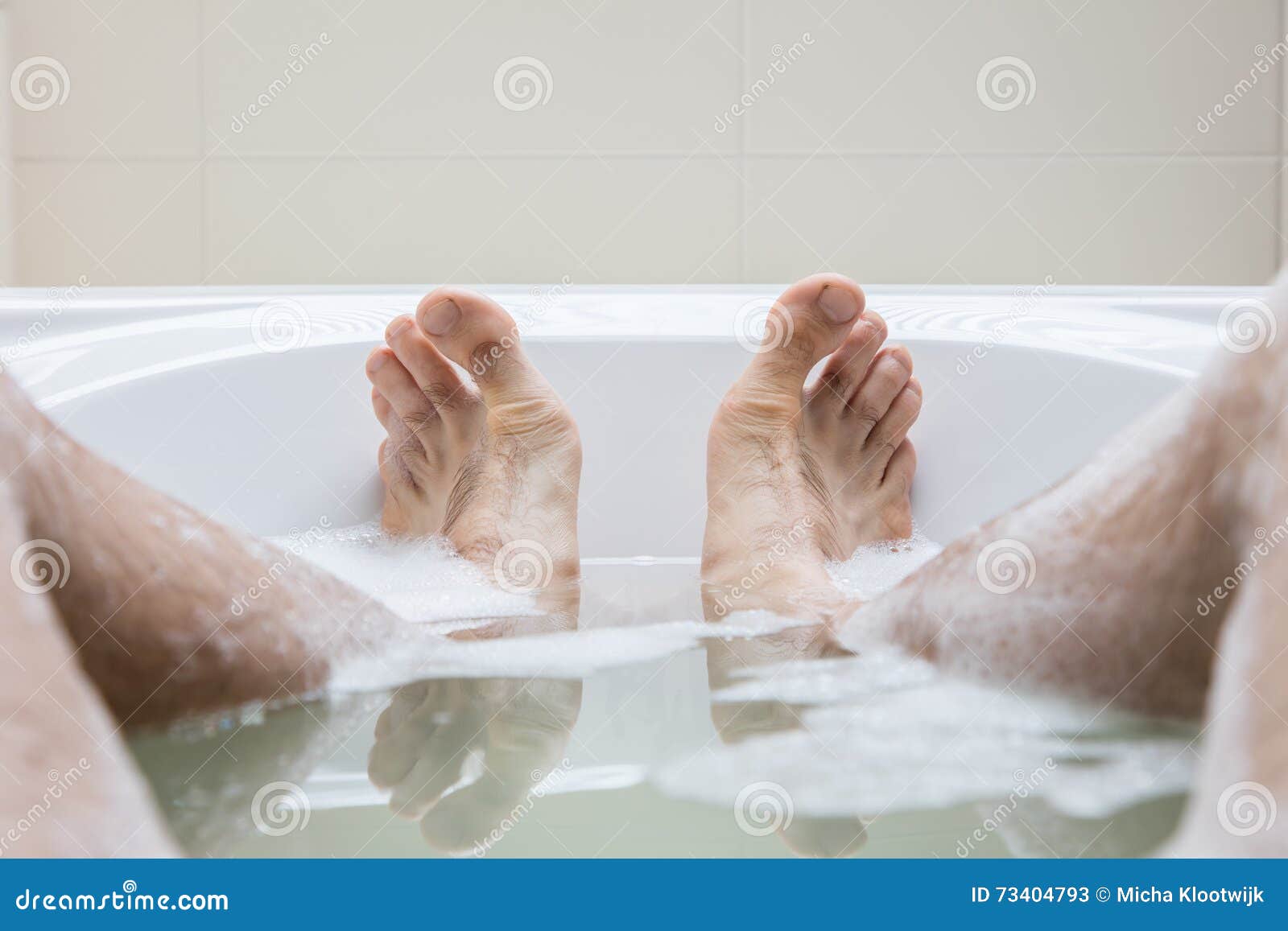 Men S Feet in a Bathtub, Selective Focus on Toes Stock Image Image of