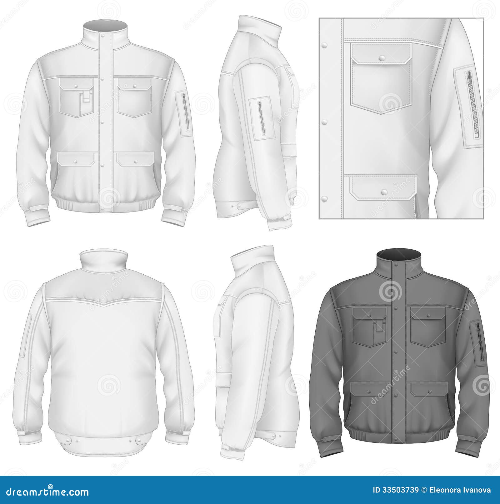Download Men S Flight Jacket Design Template Stock Vector - Illustration of gradient, long: 33503739