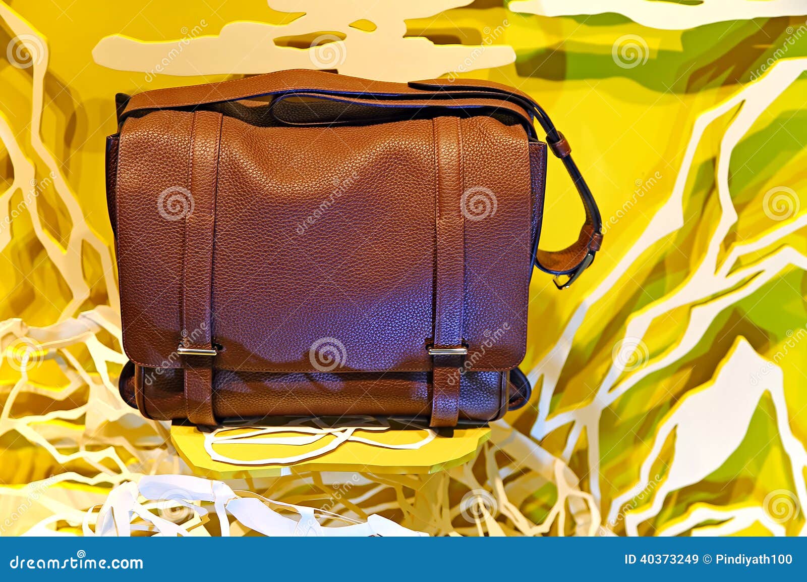Men S Genuine Leather Shoulder Bag Stock Image Image of retail