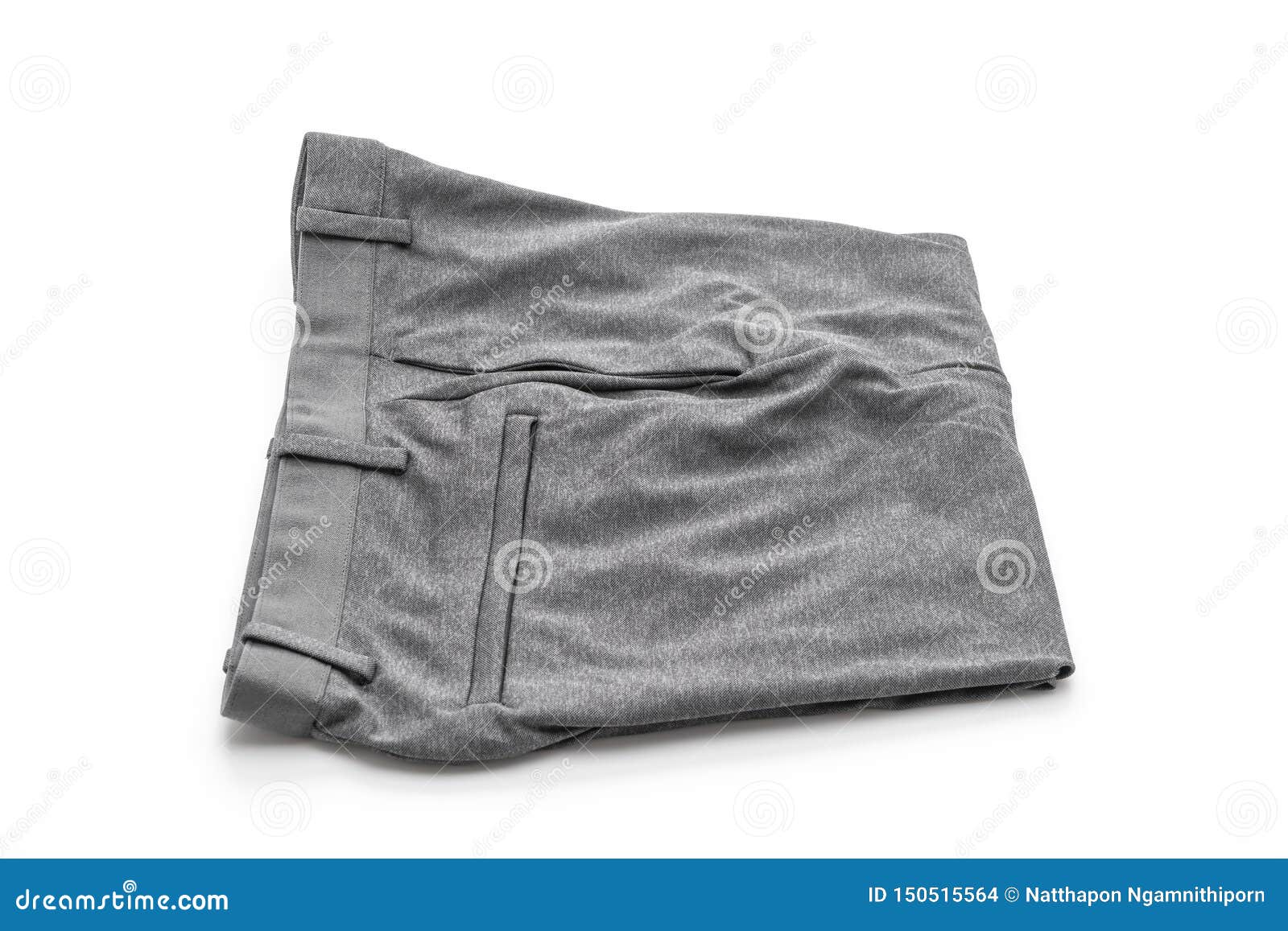 Men S Grey Pants on White Background Stock Photo - Image of cotton ...