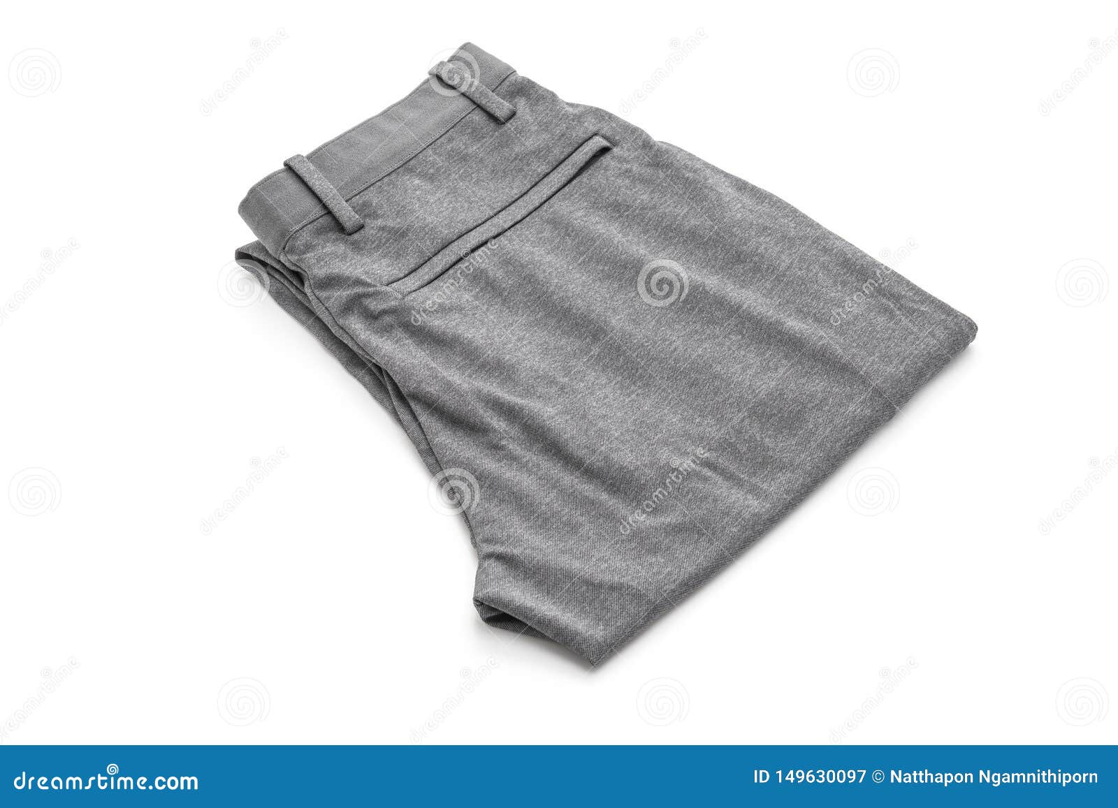 Men S Grey Pants on White Background Stock Image - Image of folded ...