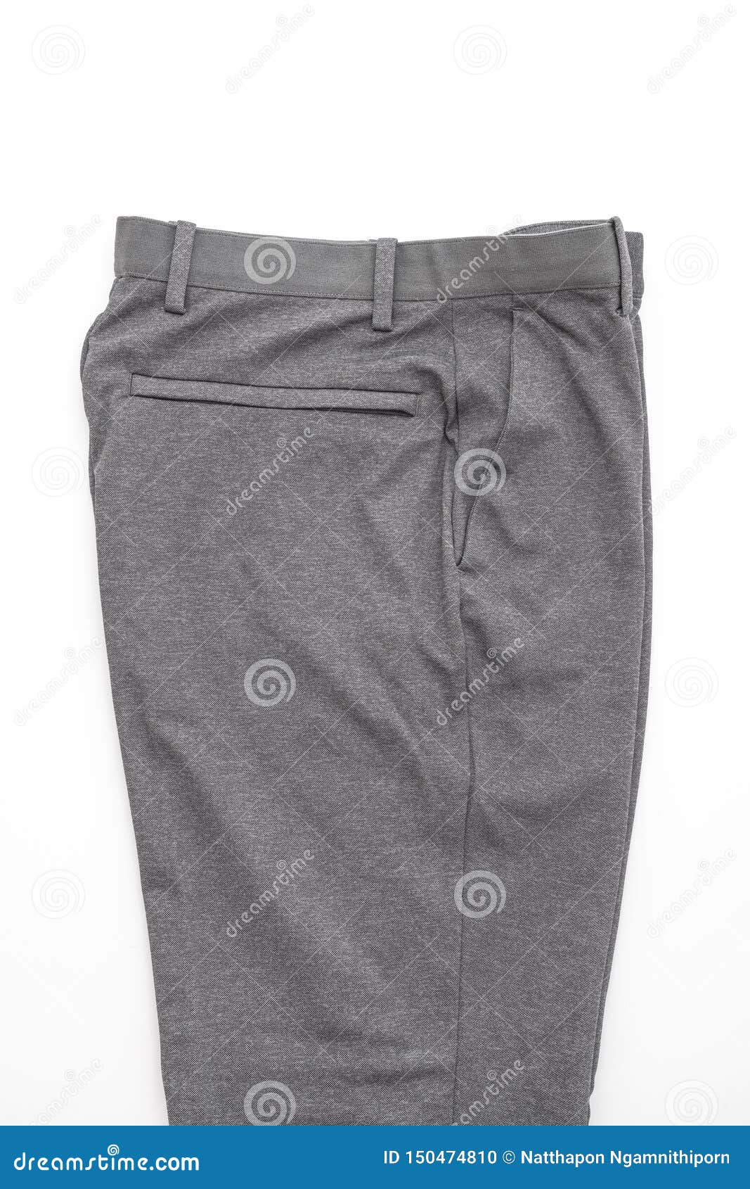 Men S Grey Pants on White Background Stock Photo - Image of folded ...