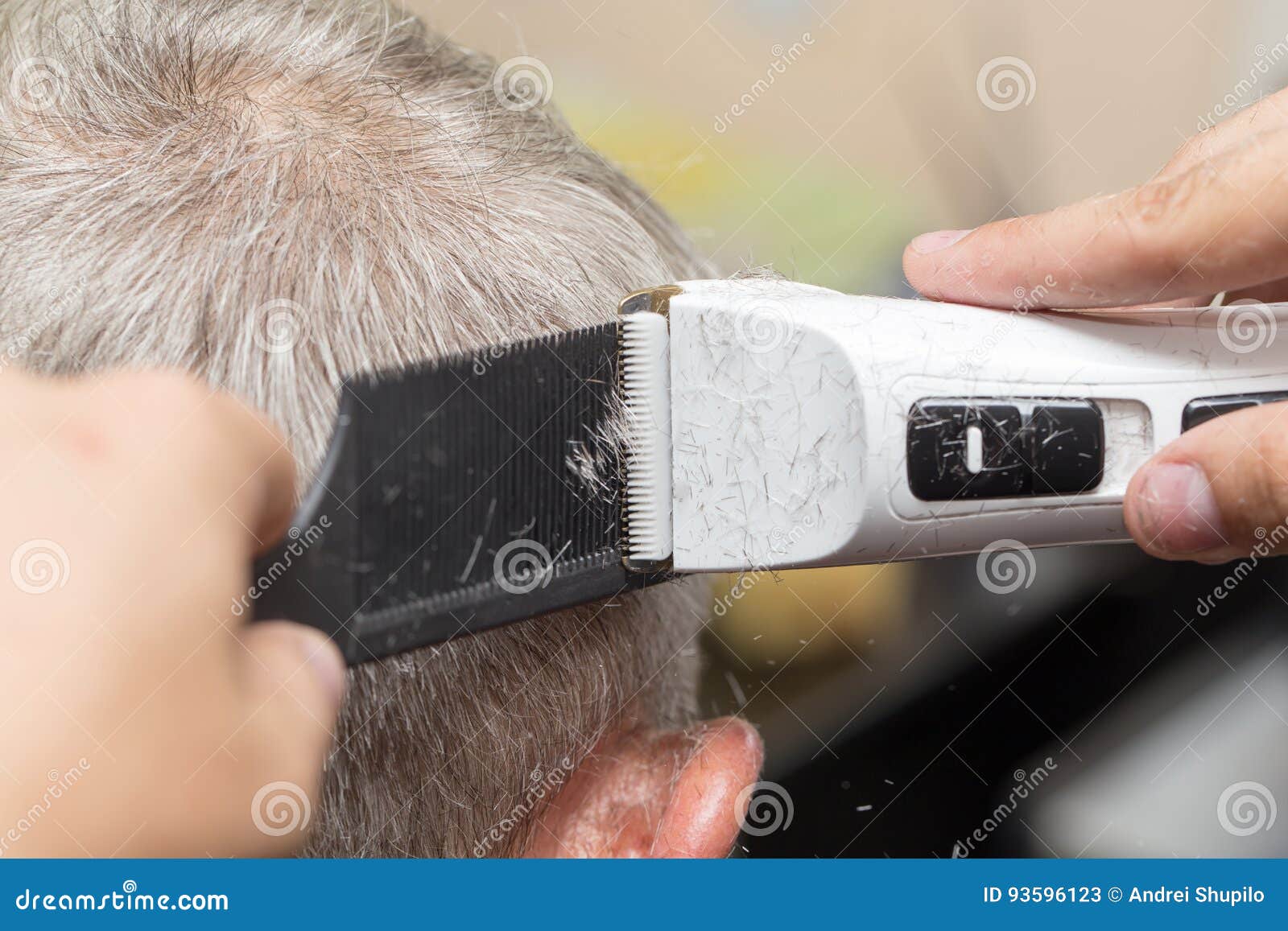 Men`s Haircut at the Beauty Salon Machine Stock Image Image of