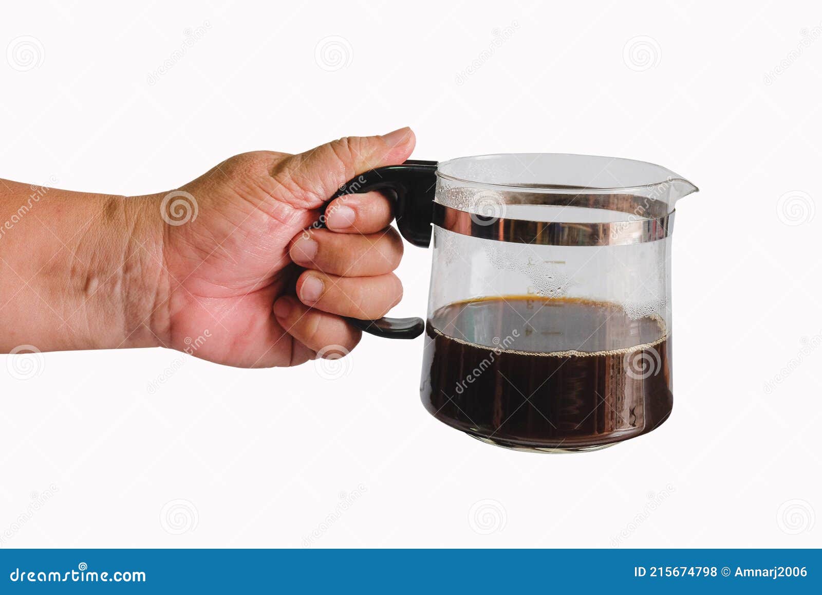 Men Hand Hold a Hot Coffee Jar Stock Photo Image of brown, mens