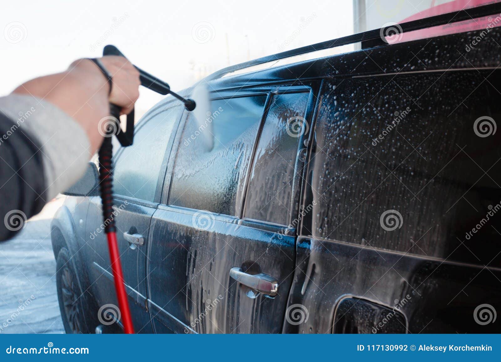 Men S Hand Wash Dirty SUV by High Pressure Wash. Touchless Car Wash  Self-service in the Open Air Stock Photo - Image of soap, garage: 117130992