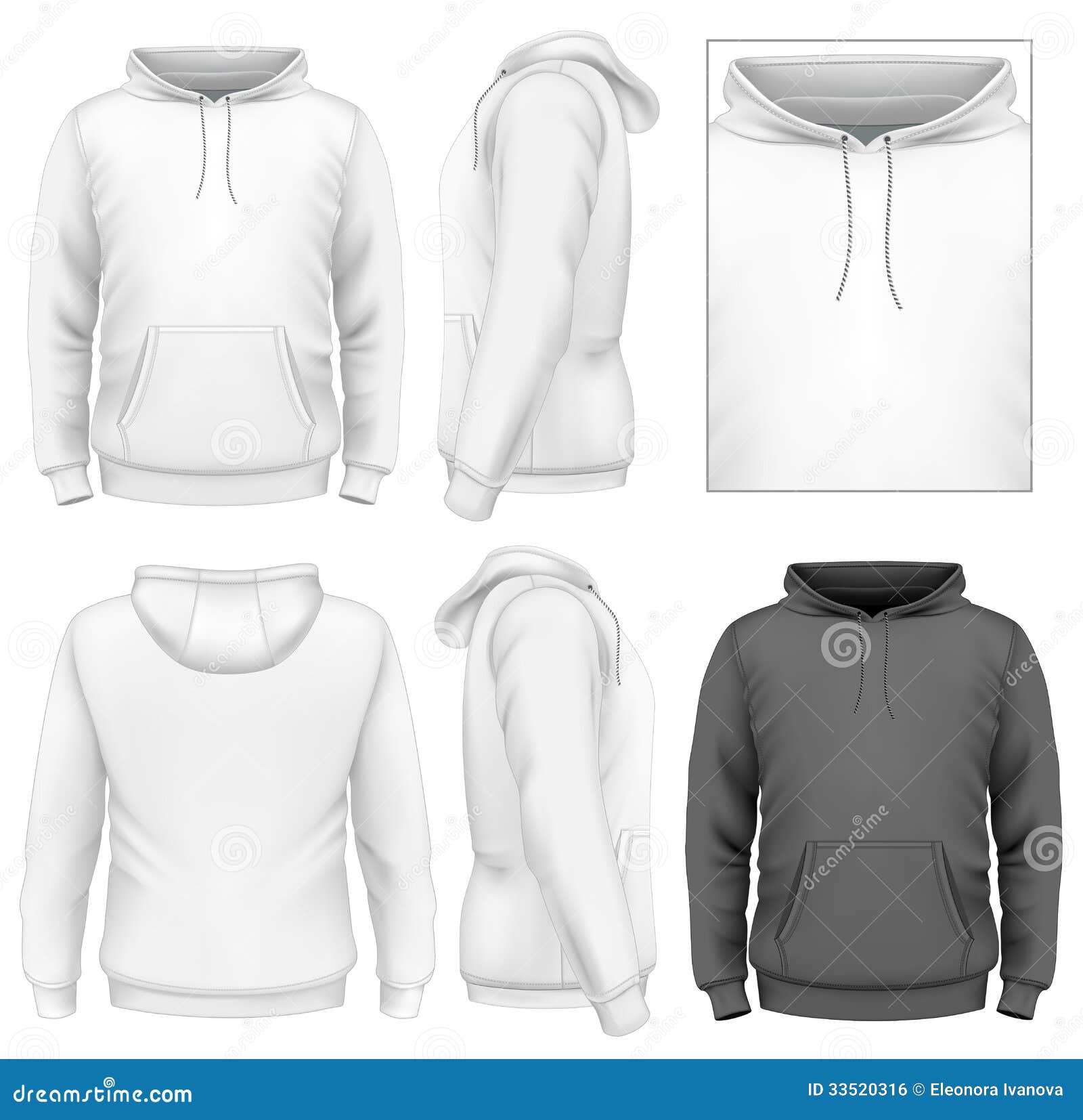  Men  s  Hoodie Design Template  Stock Vector Illustration 