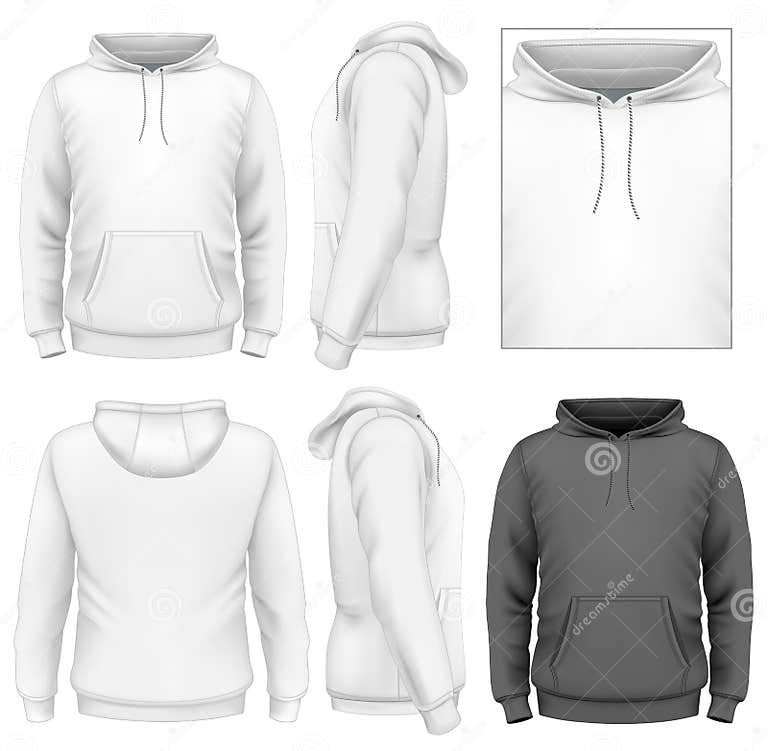 Men S Hoodie Design Template Stock Vector - Illustration of mesh, back ...