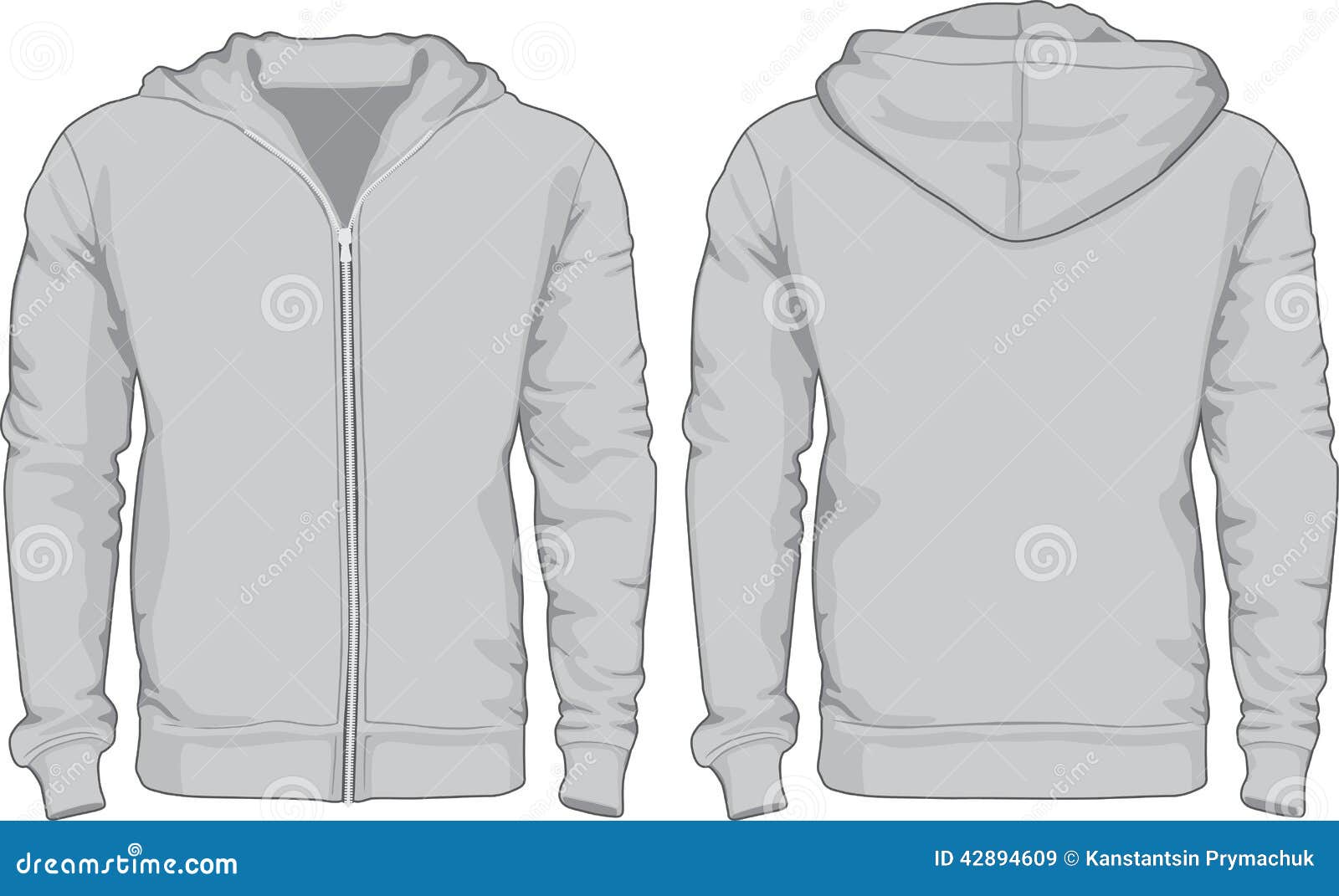 Download Men's Hoodie Shirts Template. Front And Back Views Stock ...