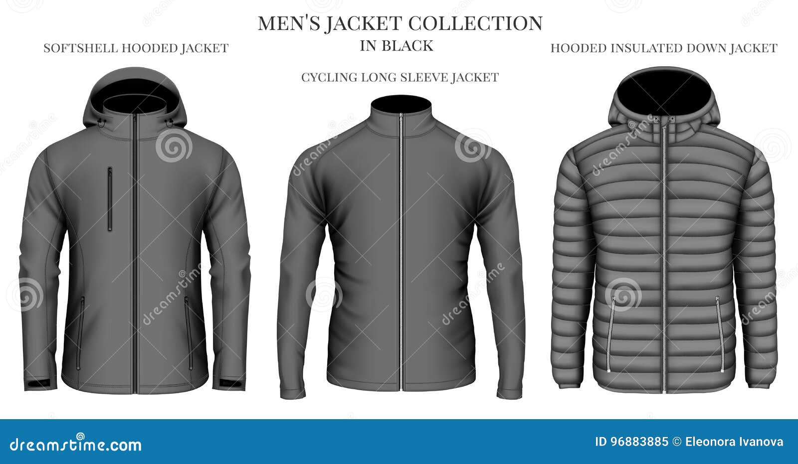 Men`s jackets collection stock vector. Illustration of look - 96883885