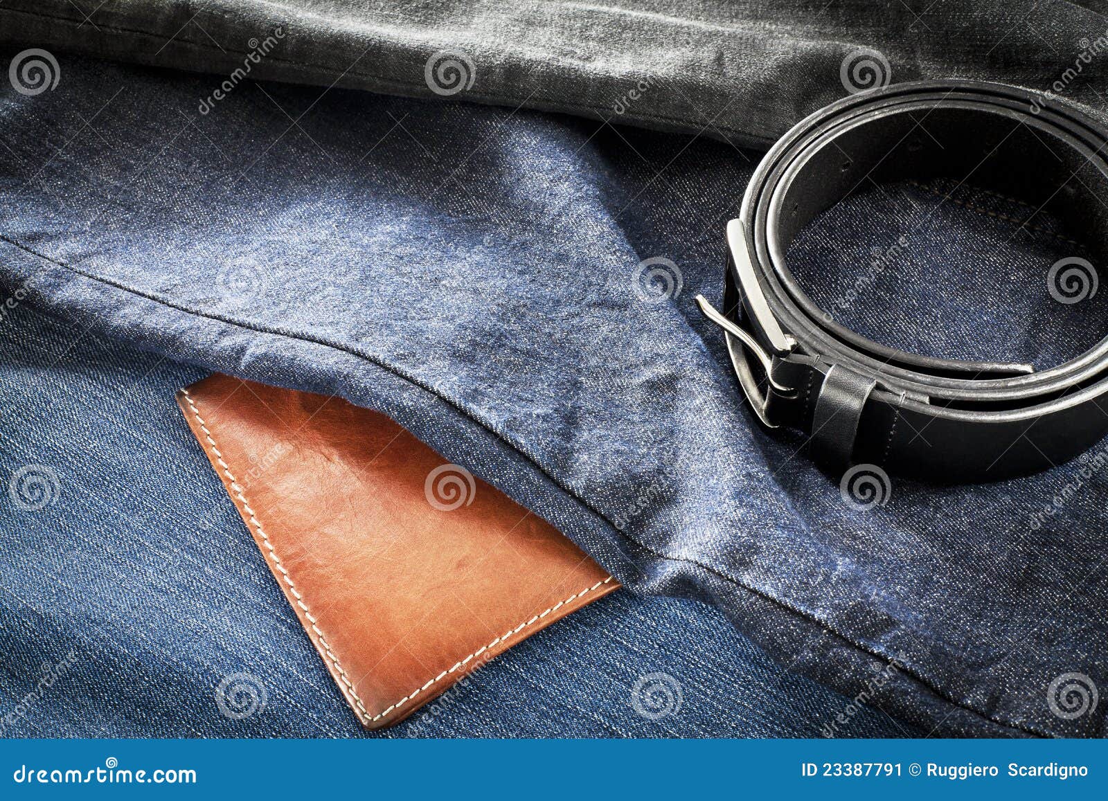 Men S Jeans with Belt and Wallet Stock Image Image of closeup, jeans