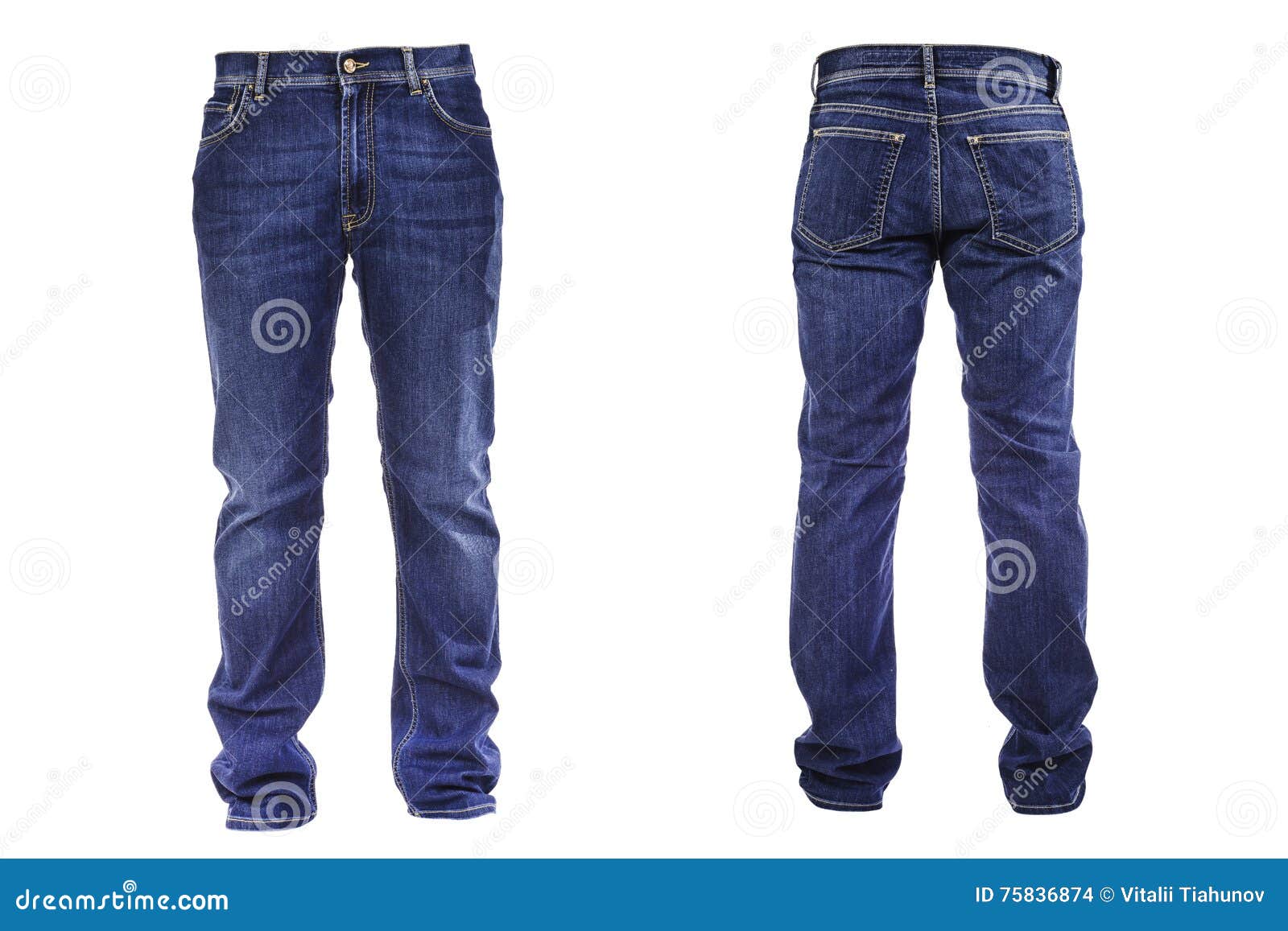 Men S Jeans Isolated on White Stock Photo - Image of slim, legs: 75836874