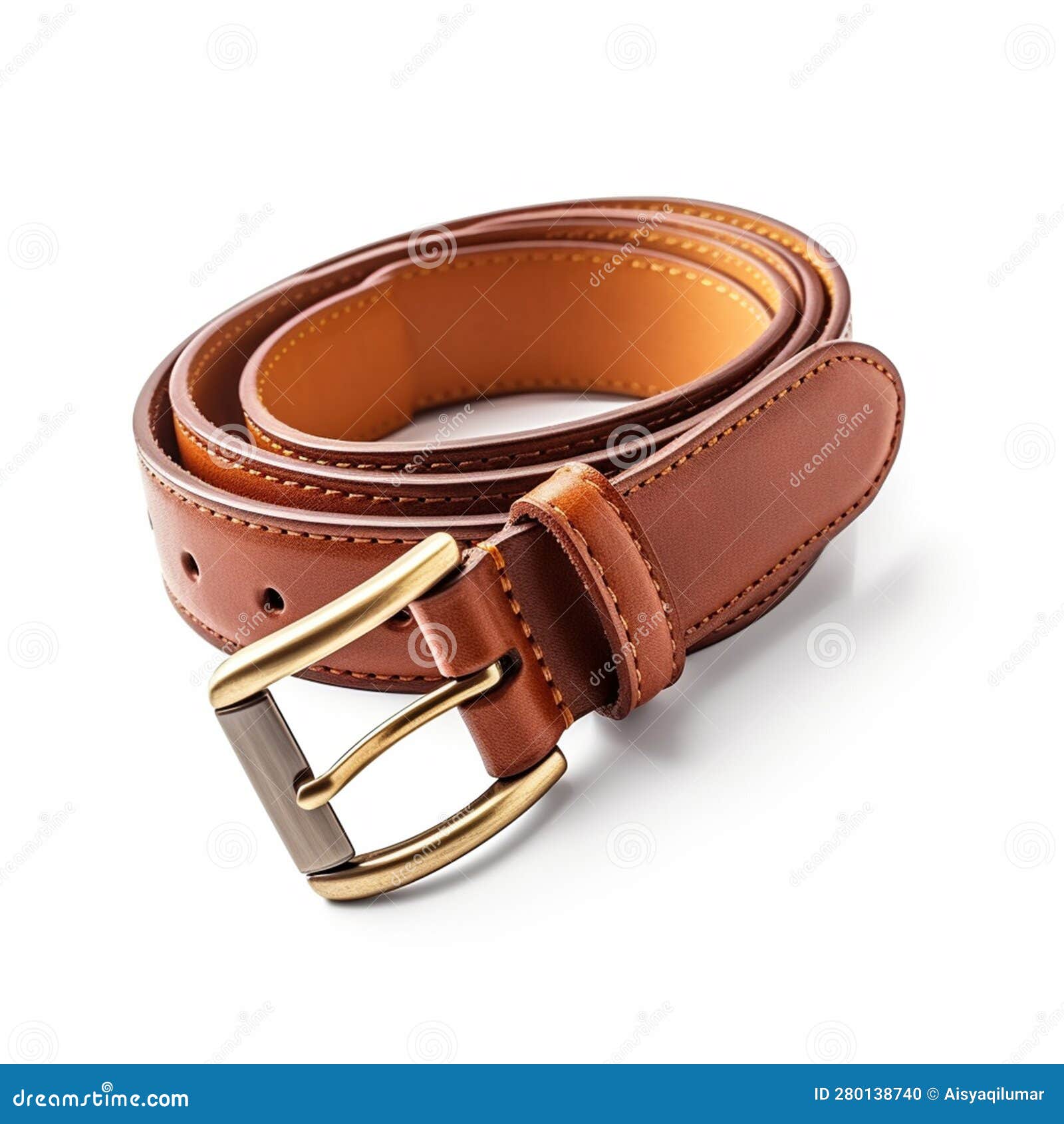 Classic Metal Buckle & Brown Leather Belt, In stock!