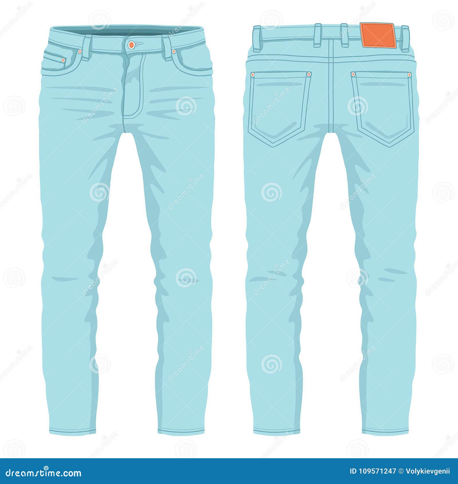 Men`s light blue jeans stock vector. Illustration of human - 109571247