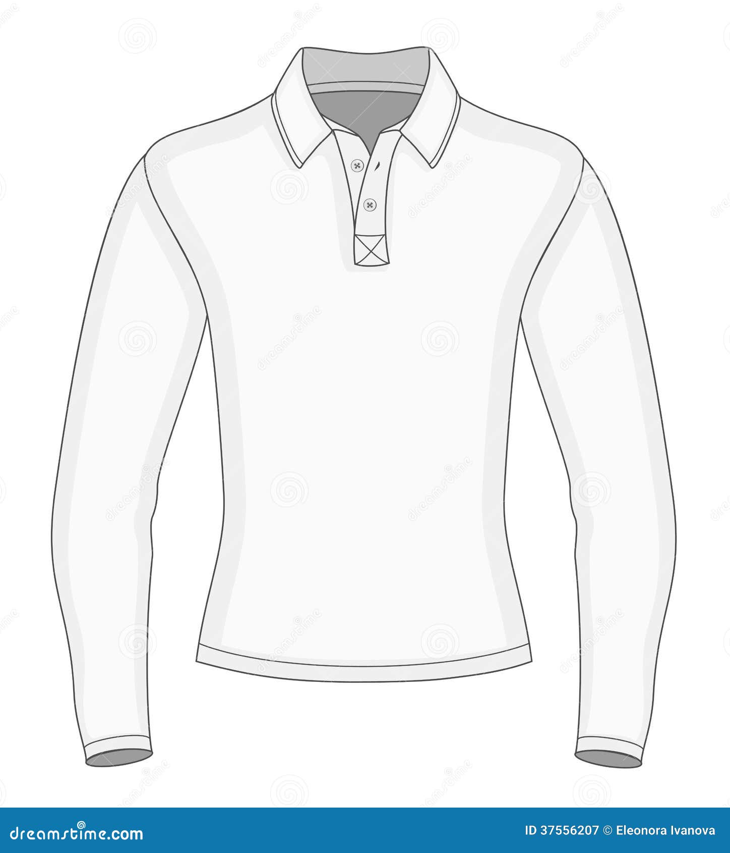 Men S Long Sleeve Polo Shirt Stock Vector Illustration Of Clothes View 37556207