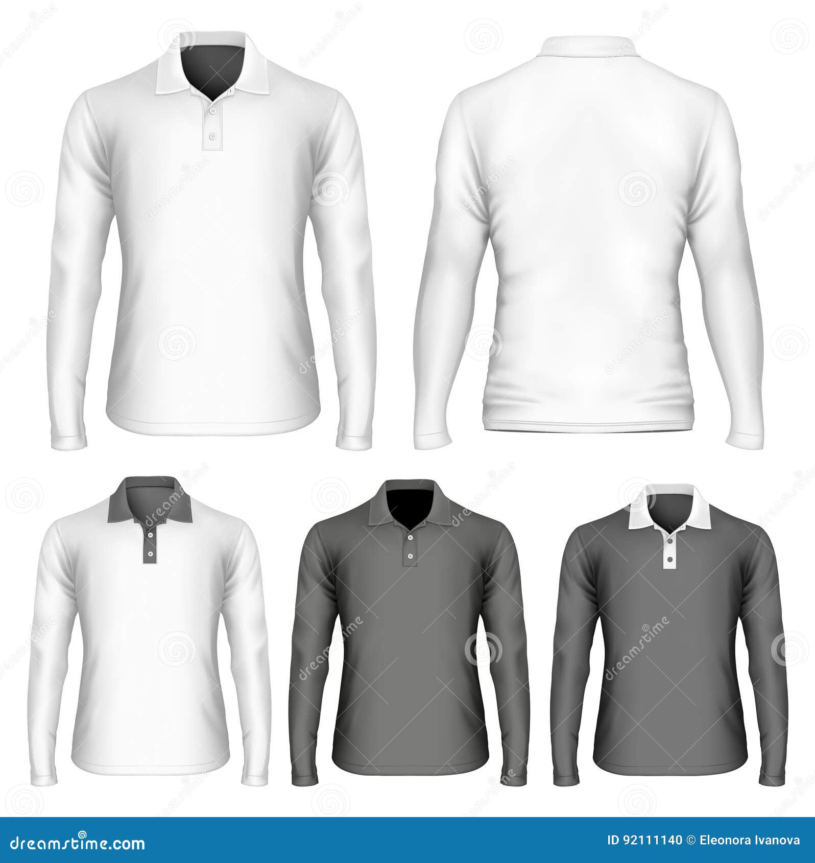 Download Men`s Long Sleeve Polo Shirt Stock Vector - Illustration ...