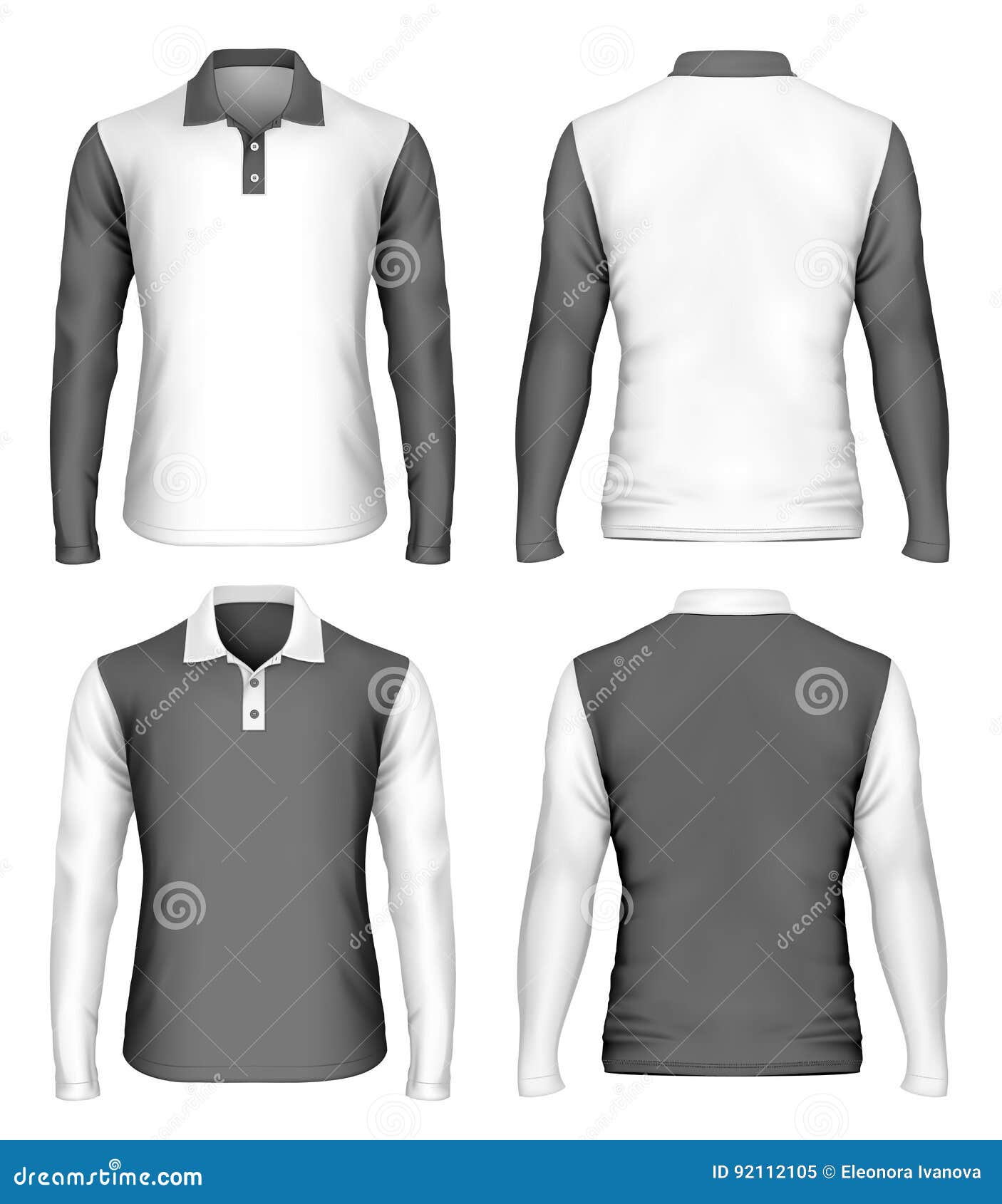 Men`s Long Sleeve Polo Shirt Stock Vector - Illustration of shirt ...