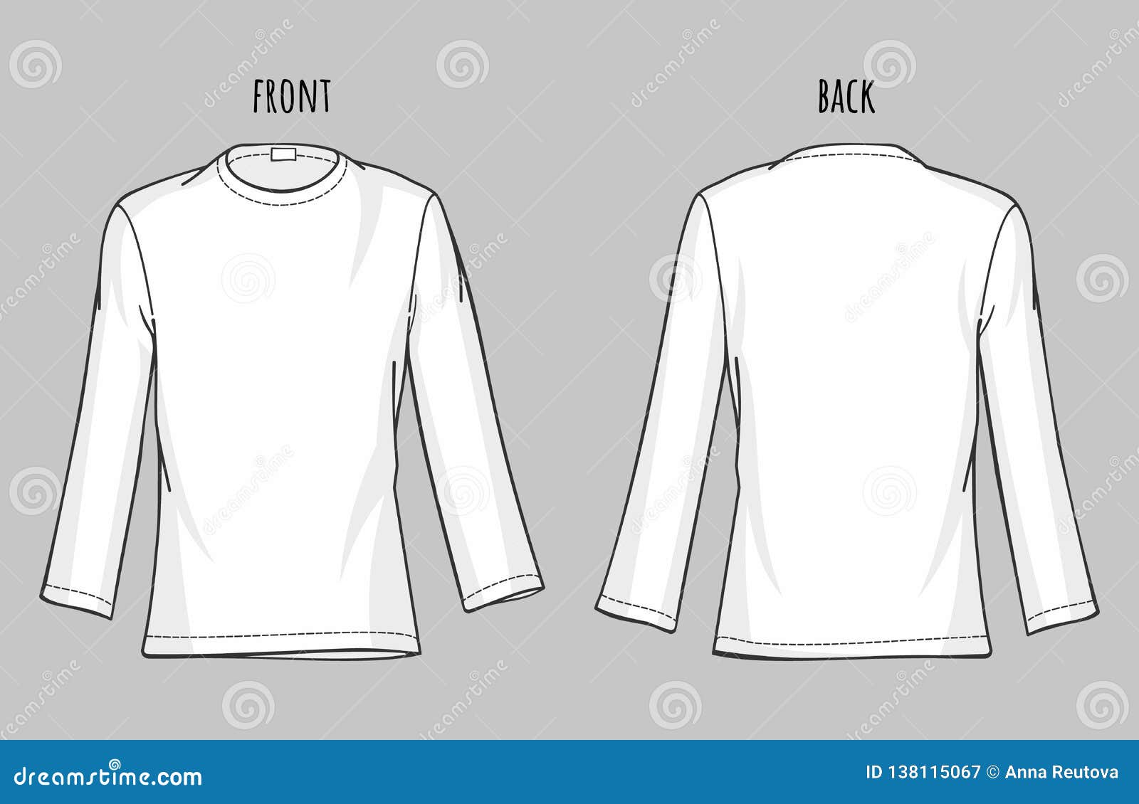 Download Men`s Long-sleeve Shirt Vector Template. Stock Vector ...